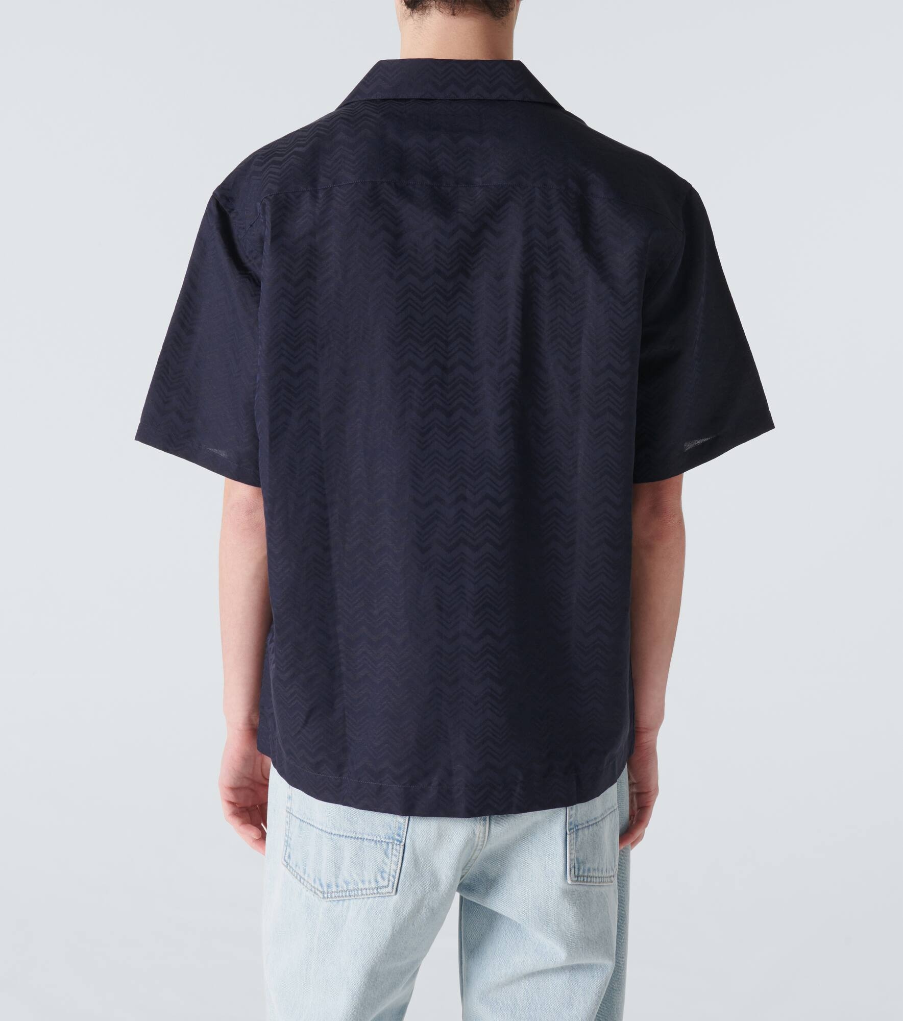 Cotton and linen bowling shirt - 4