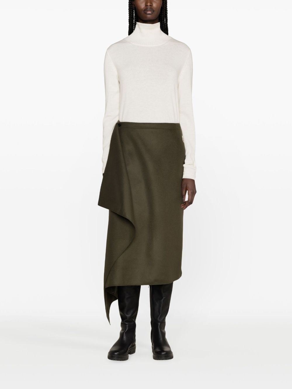 wool-cashmere midi wrap skirt - 3
