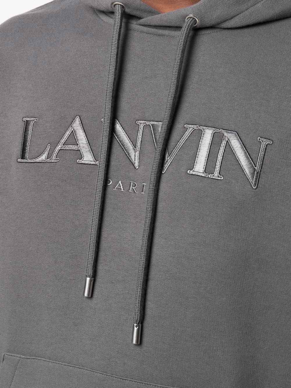 embroidered logo hooded sweatshirt - 5