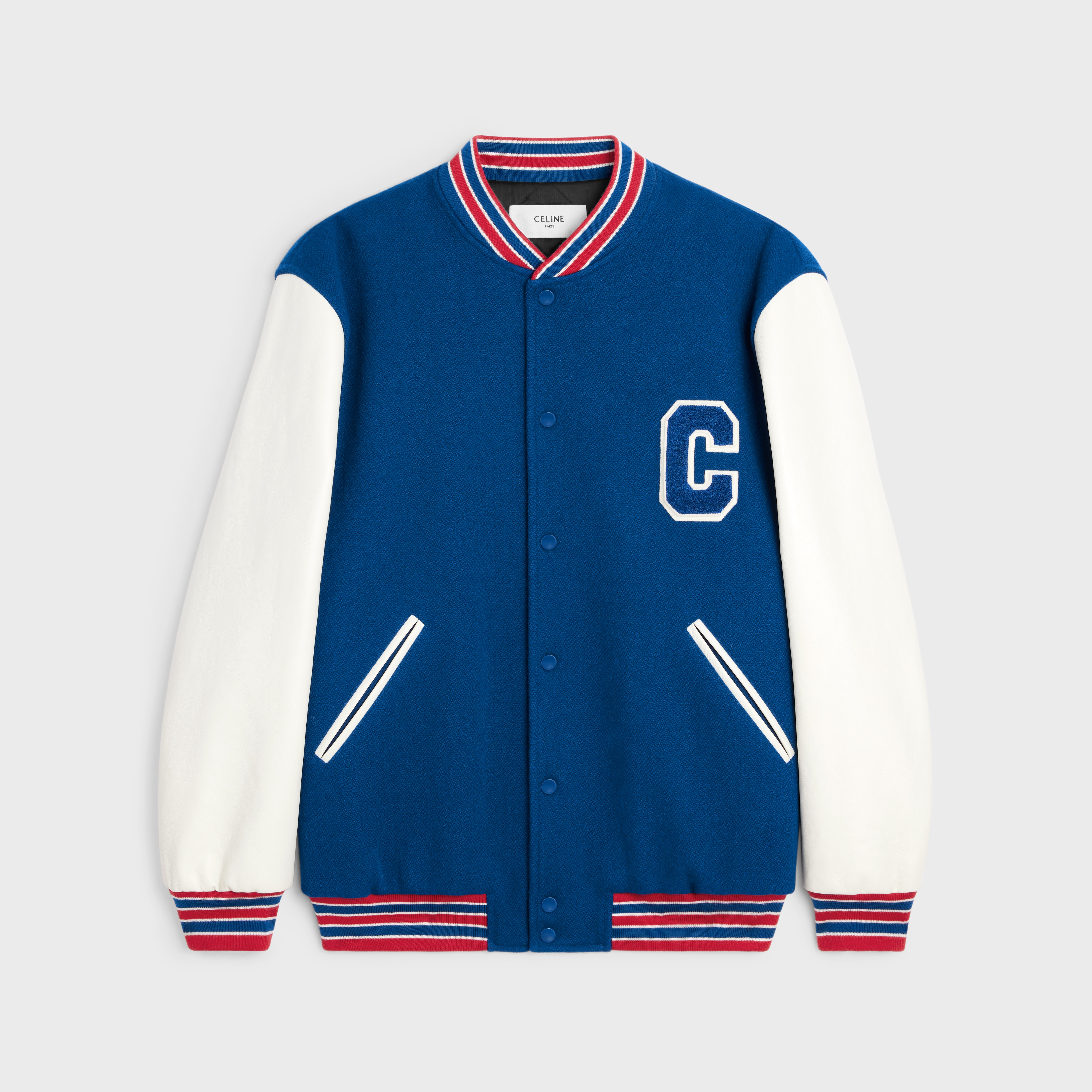 Varsity jacket in textured wool - 1