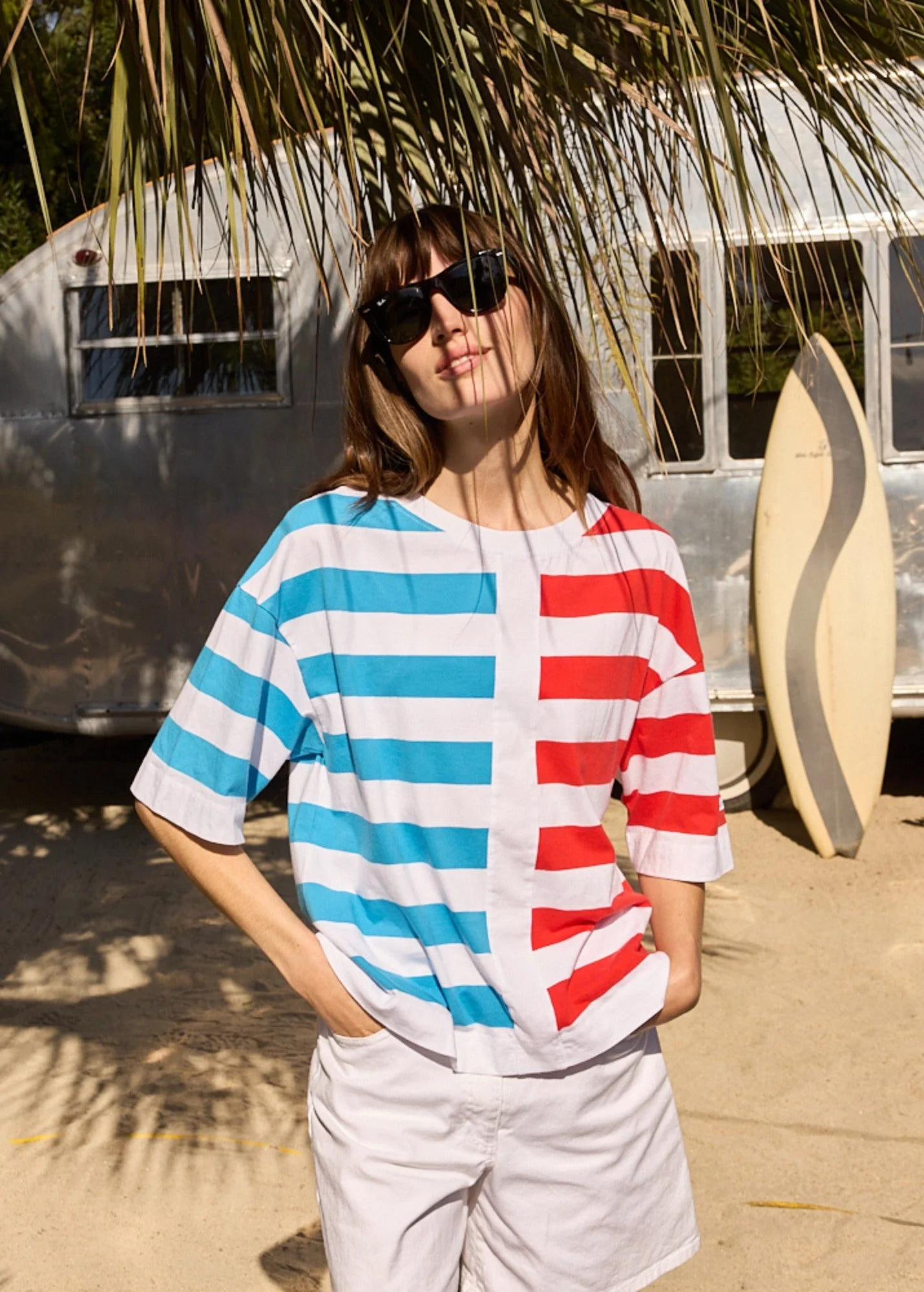 ESTELLE Graphic Striped T-Shirt - 1
