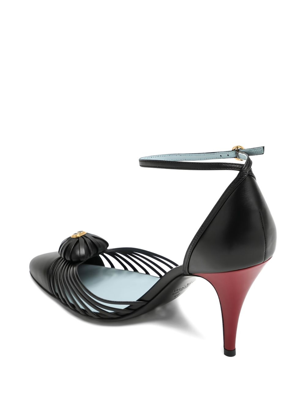 85mm strapped heart-detail heeled pumps - 5