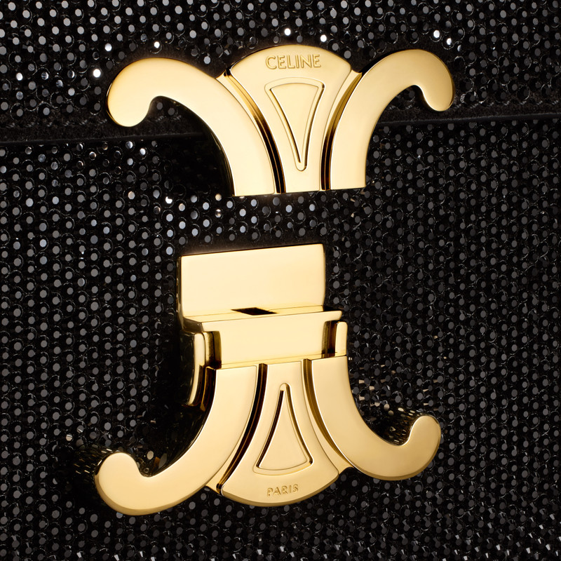 CHAIN SHOULDER BAG CLAUDE in SUEDE CALFSKIN WITH STRASS 5