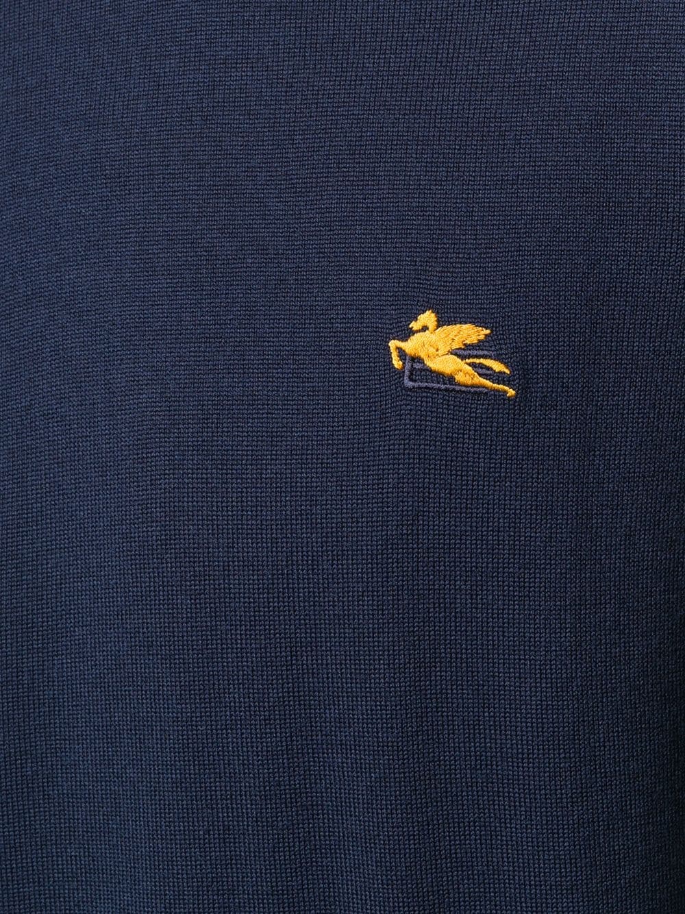 Pegaso embroidery wool jumper - 5