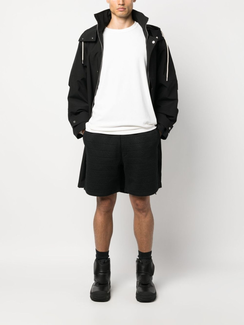 Moschino monogram-jacquard elasticated track shorts outlook