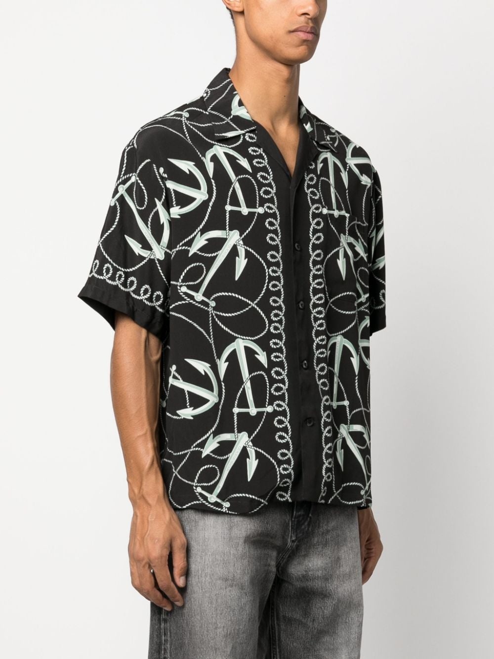 Anchor-print camp shirt - 3