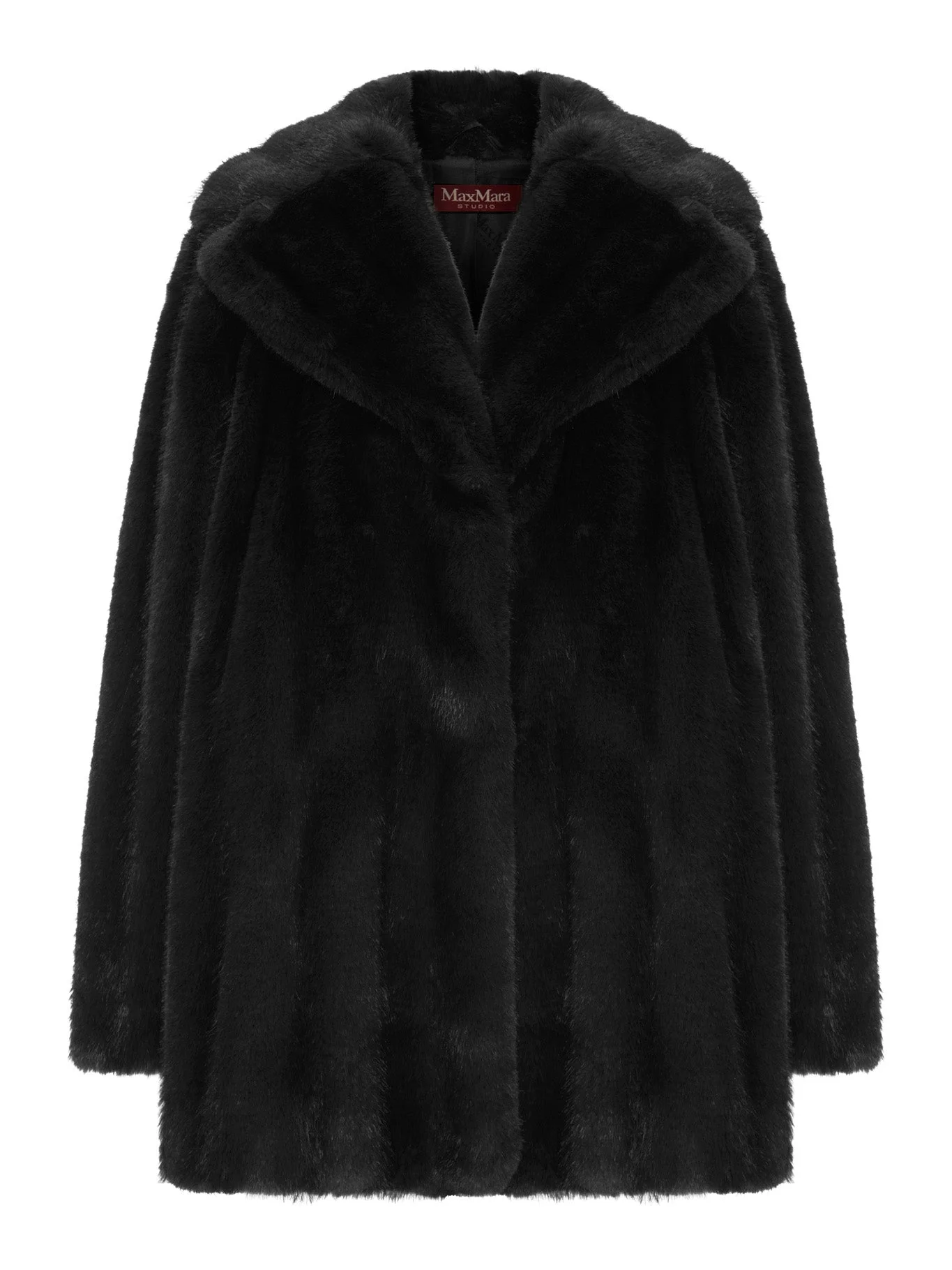 ECO FUR COAT WITH REVERS COLLAR - 1