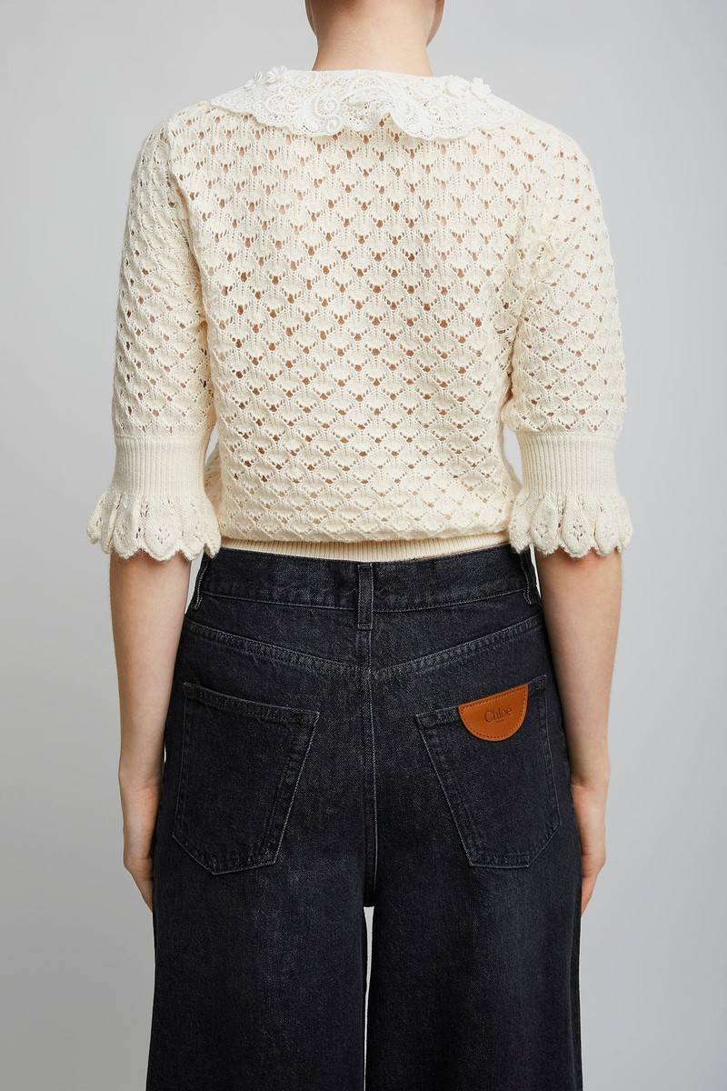 Lace-trimmed polo shirt 3
