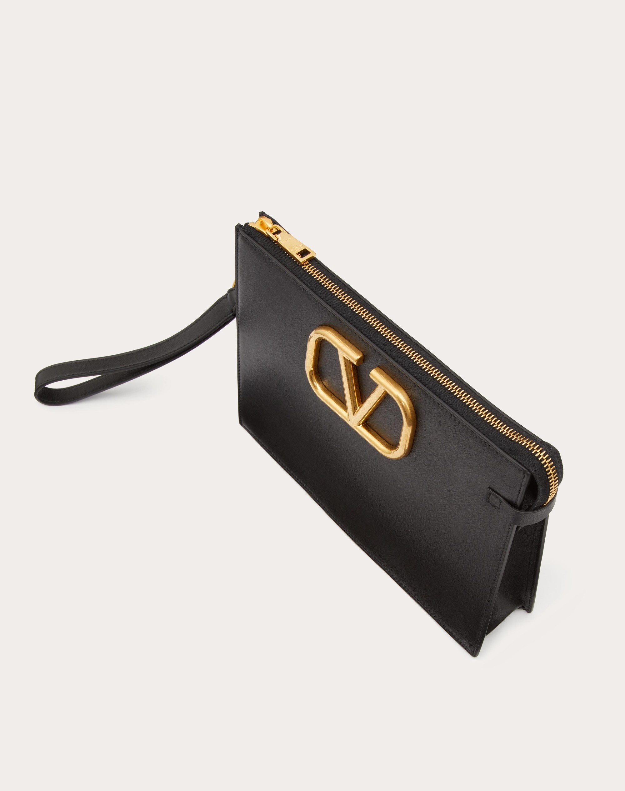 VLOGO SIGNATURE CALFSKIN POUCH - 5