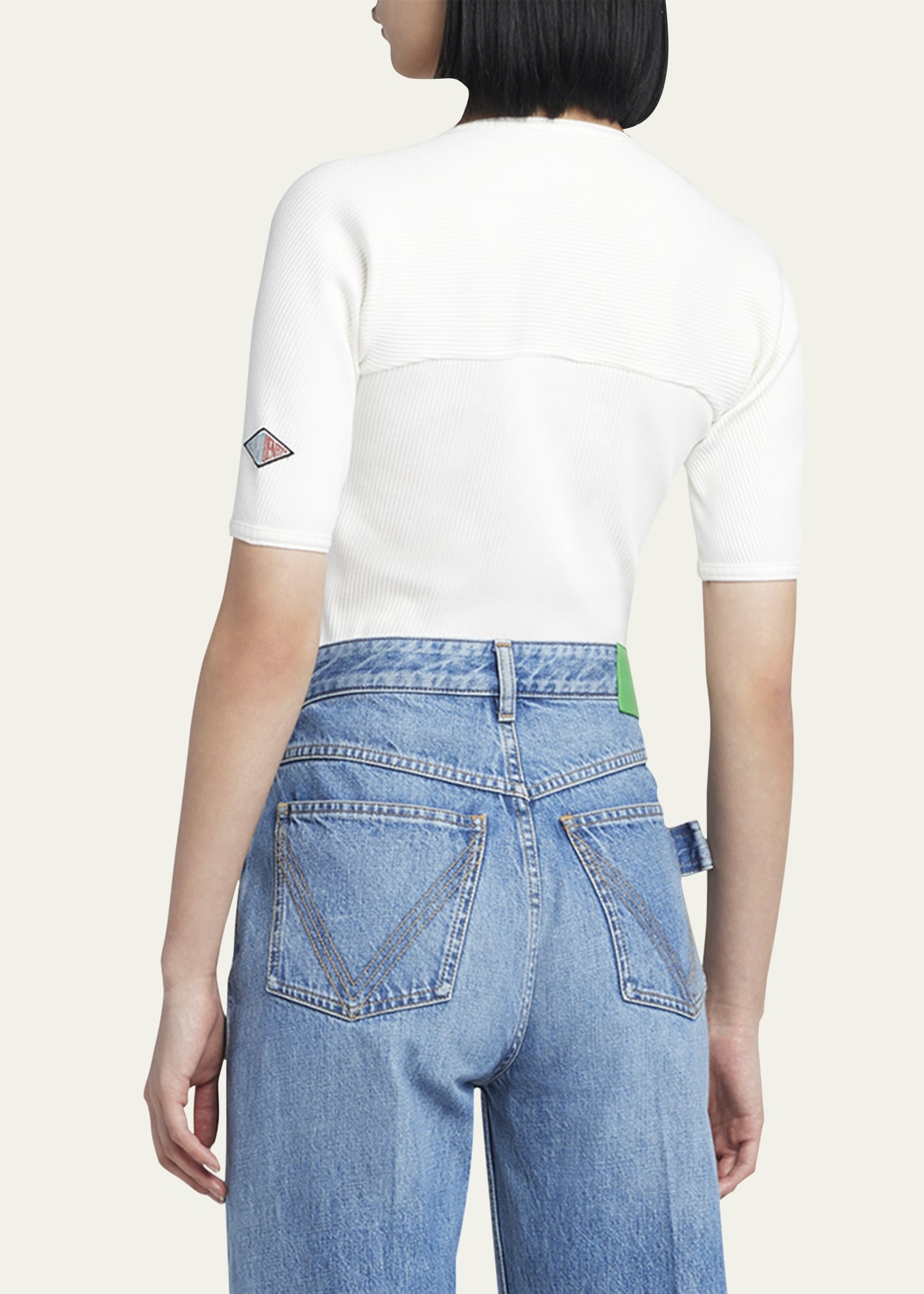 Ribbed Compact Cotton Jersey Top - 3
