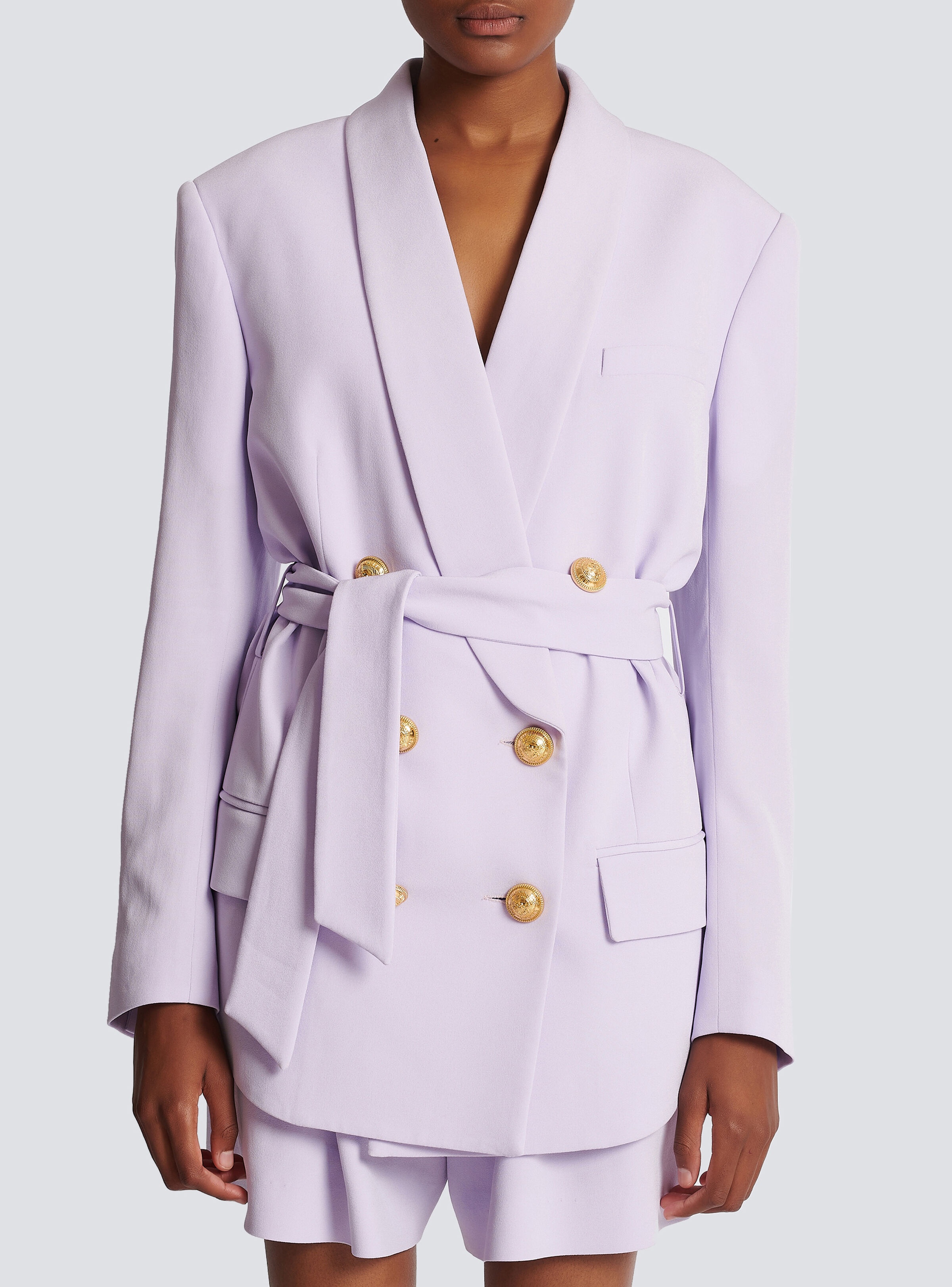 Crepe jacket with shawl collar - 5