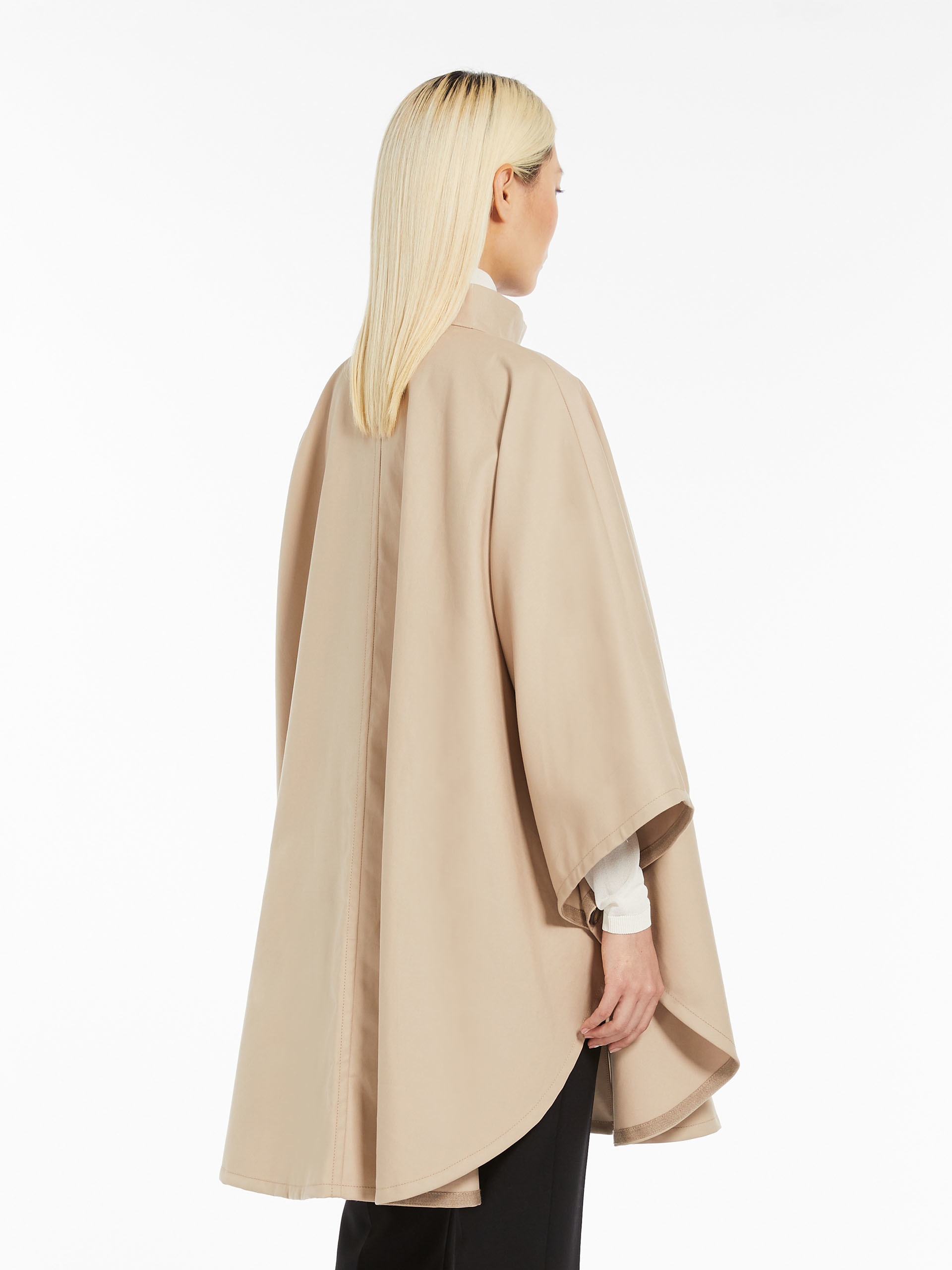 BERTO Cotton gabardine cape with belt - 4