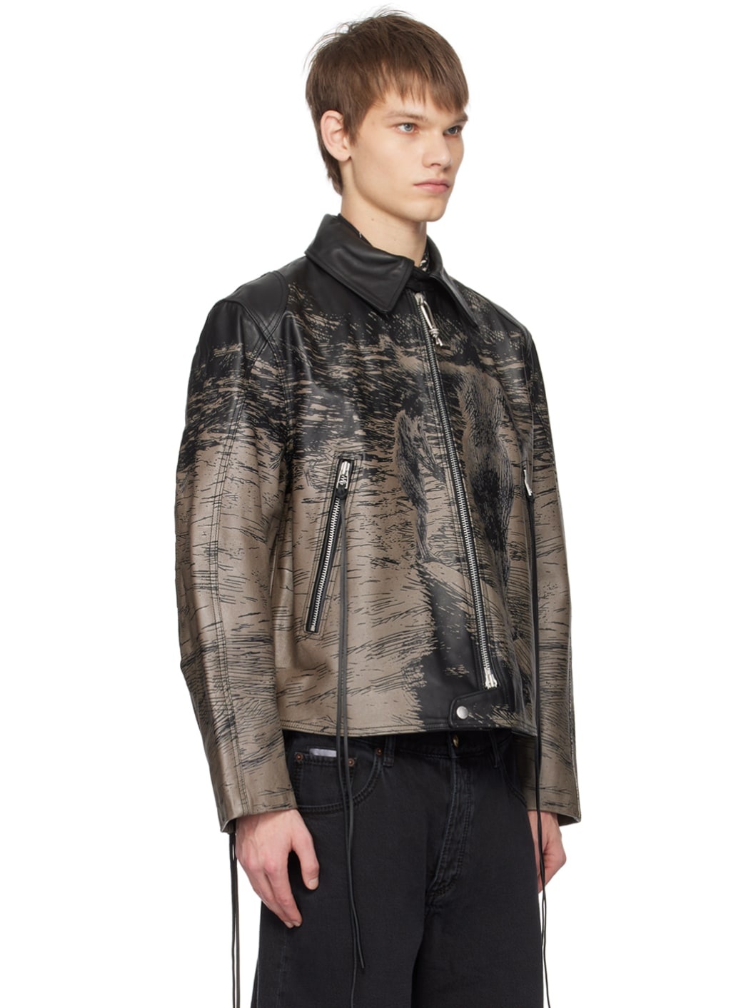 Black & Brown Dixon Leather Jacket - 2