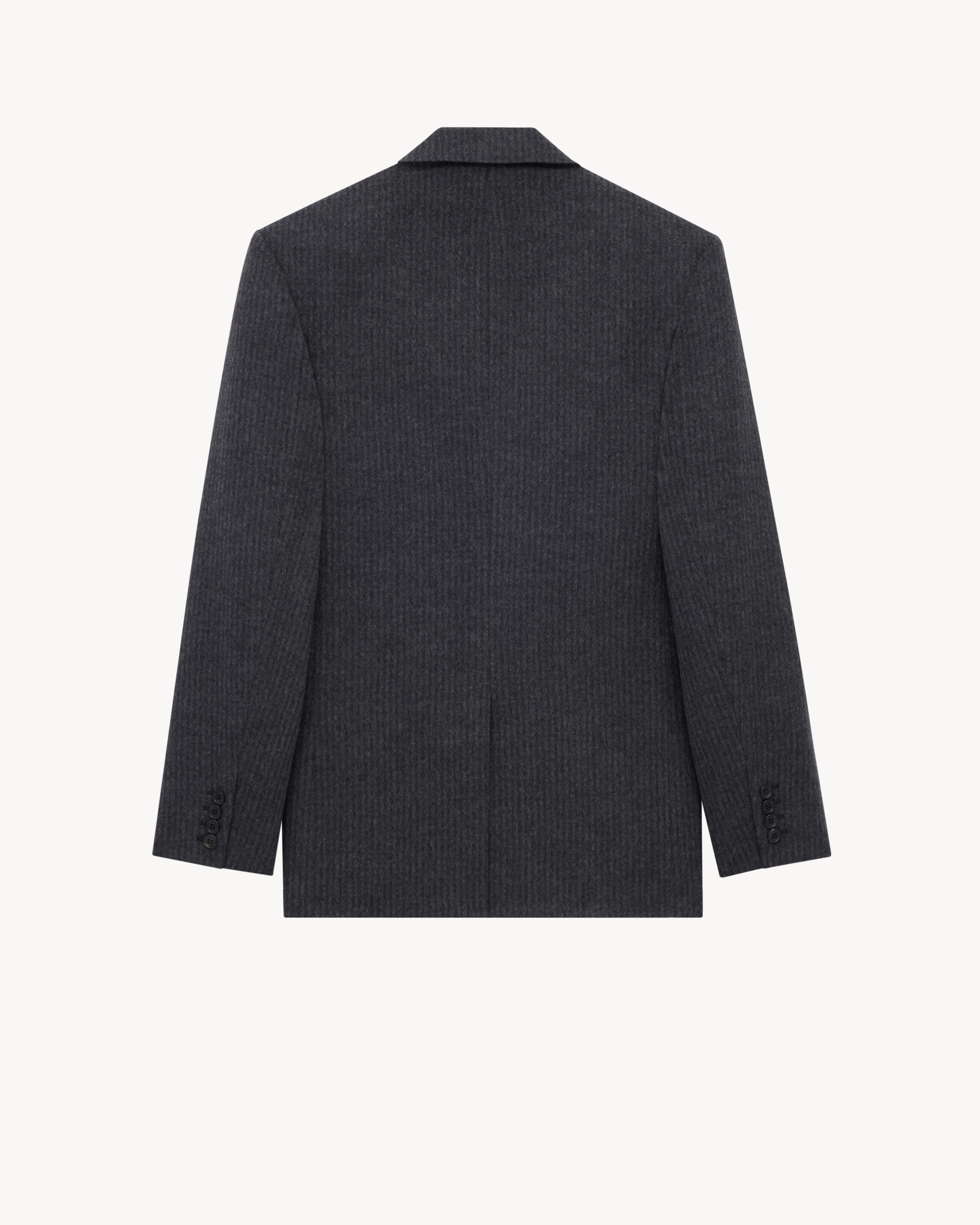 JACKET IN STRIPED WOOL AND CASHMERE FLANNEL - 3