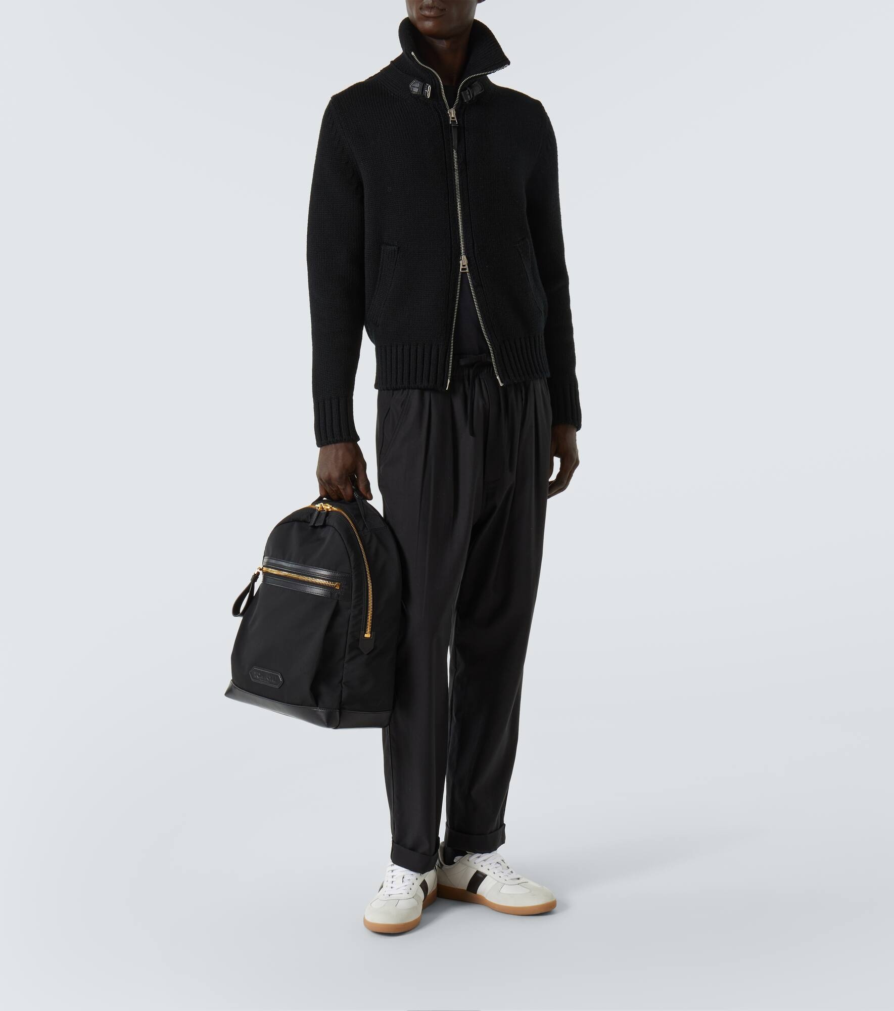 Leather-trimmed backpack - 6