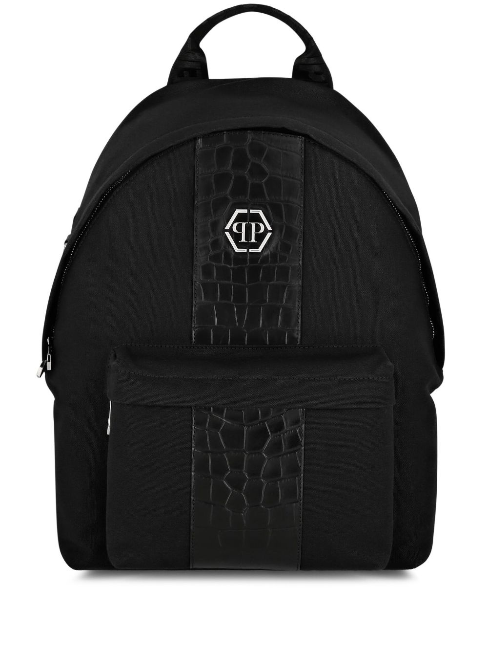 logo-plaque zip-up backpack - 1