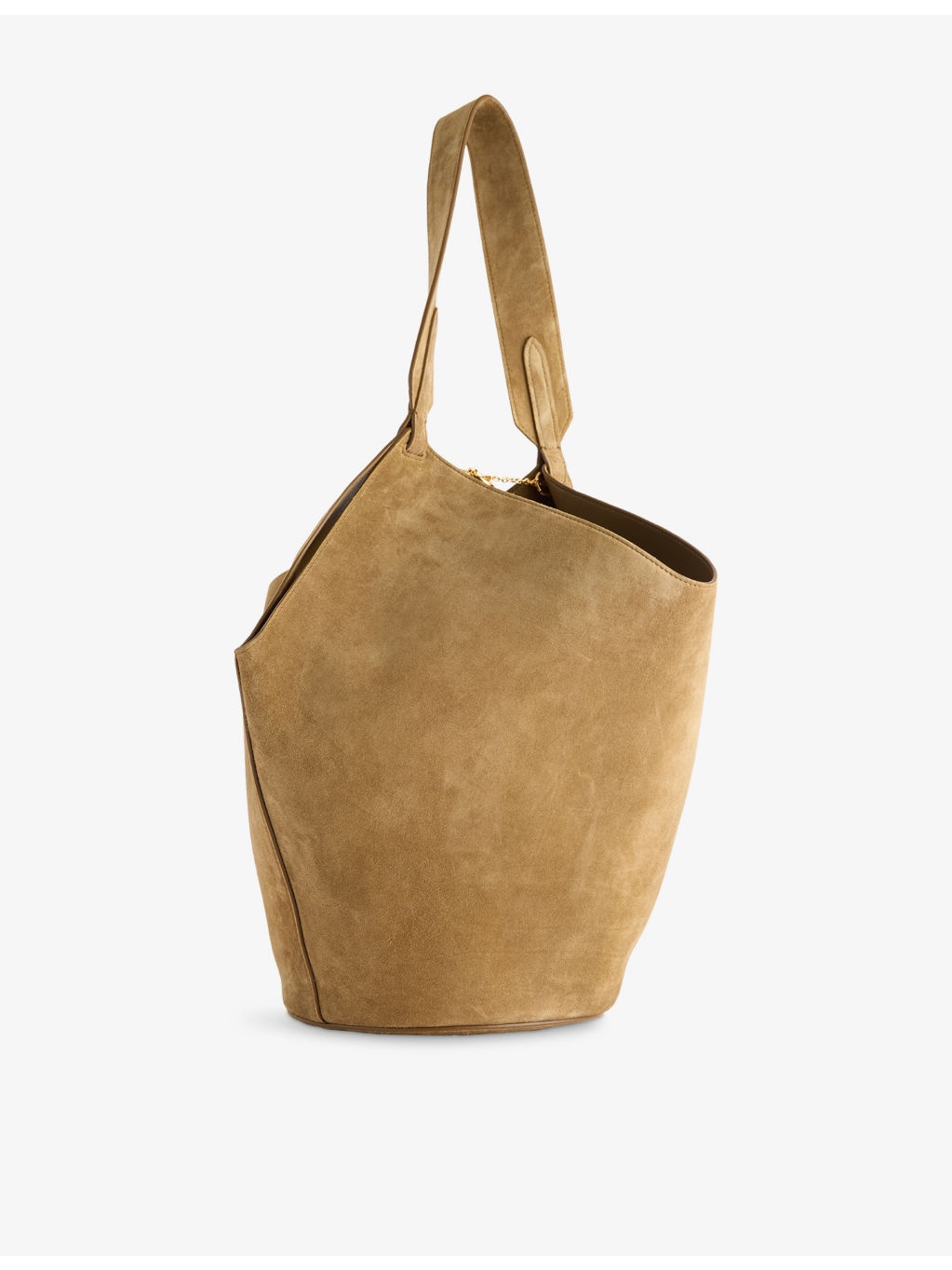 Small Lotus Leather-Suede Tote Bag - 4