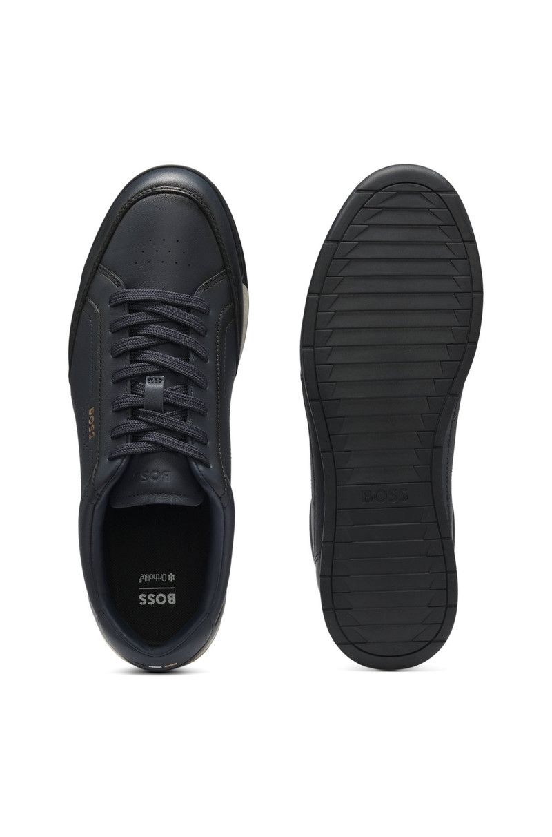LEATHER TRAINERS WITH EMBOSSED LOGO 4