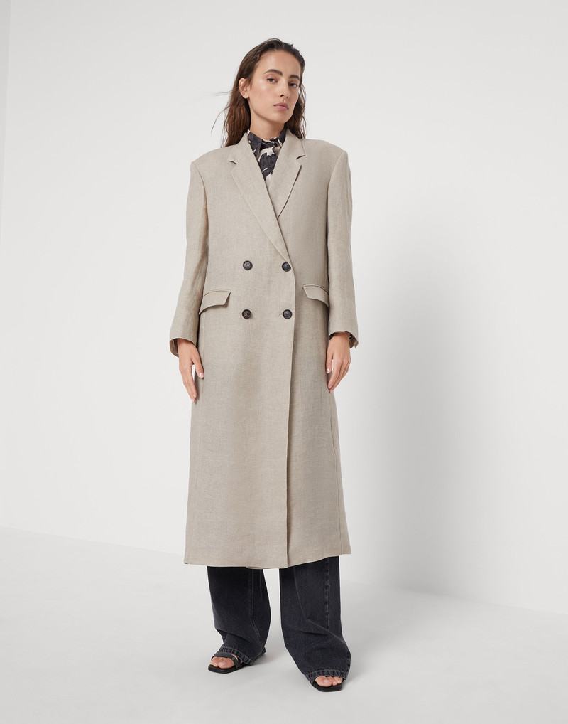 Lightweight linen coat with monili 1