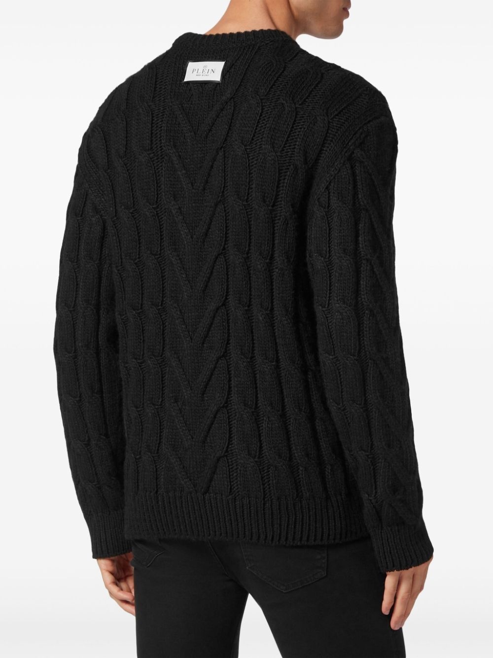 tiger-appliquÃ© wool jumper - 4