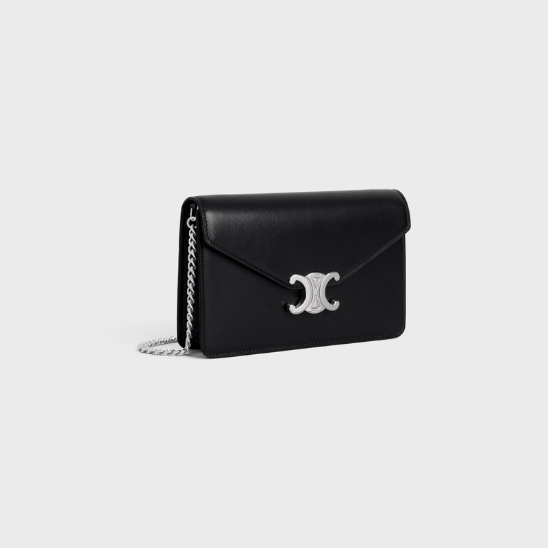 CELINE WALLET ON CHAIN MARGO in Shiny calfskin outlook