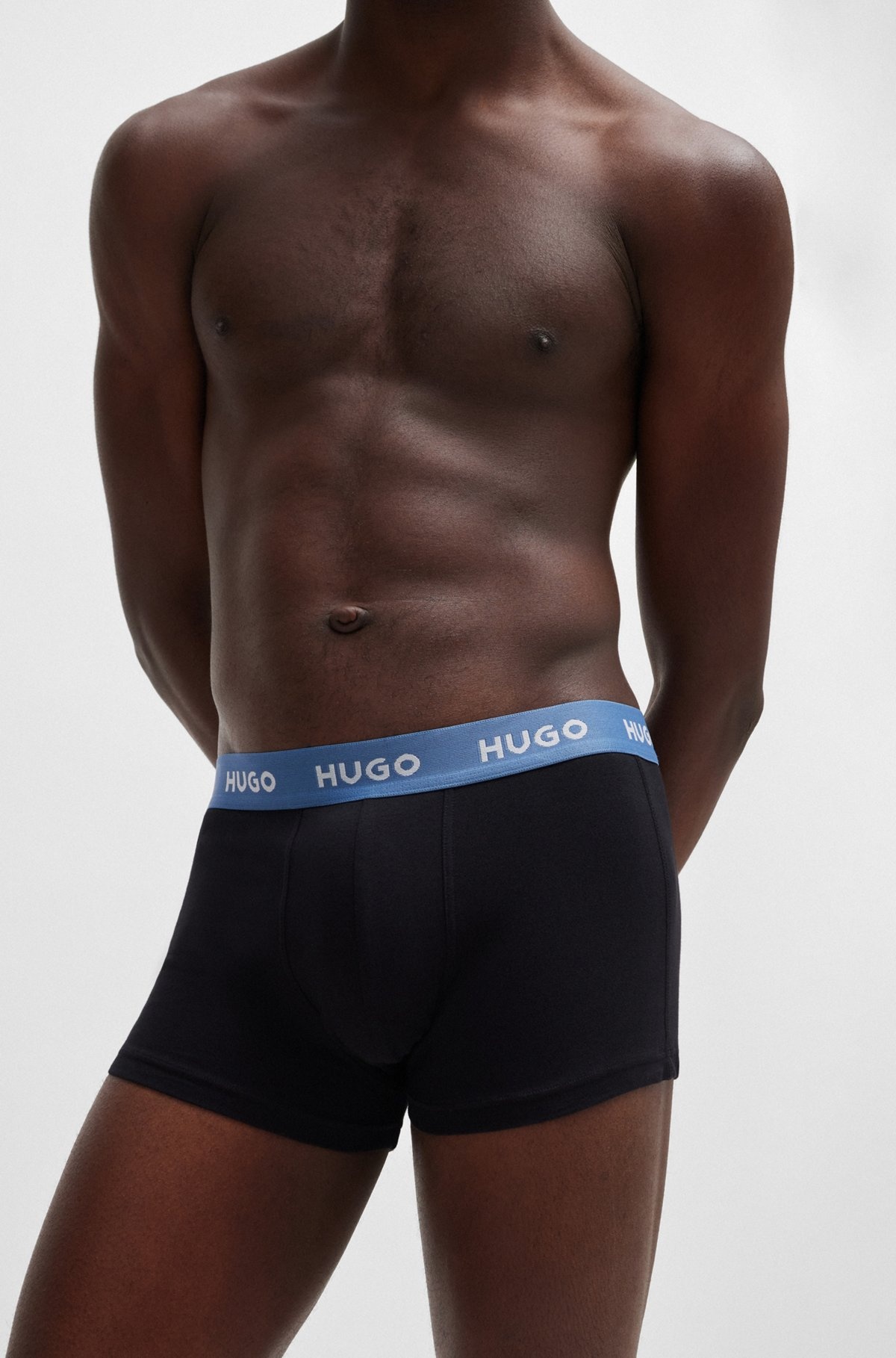 THREE-PACK OF STRETCH-COTTON TRUNKS WITH LOGO WAISTBANDS - 4