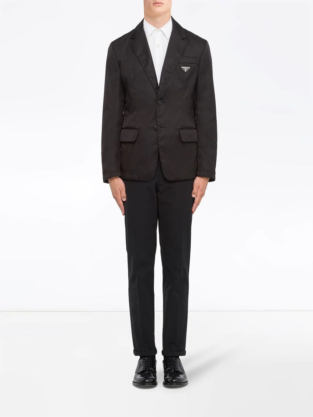 logo-plaque single-breasted blazer - 2