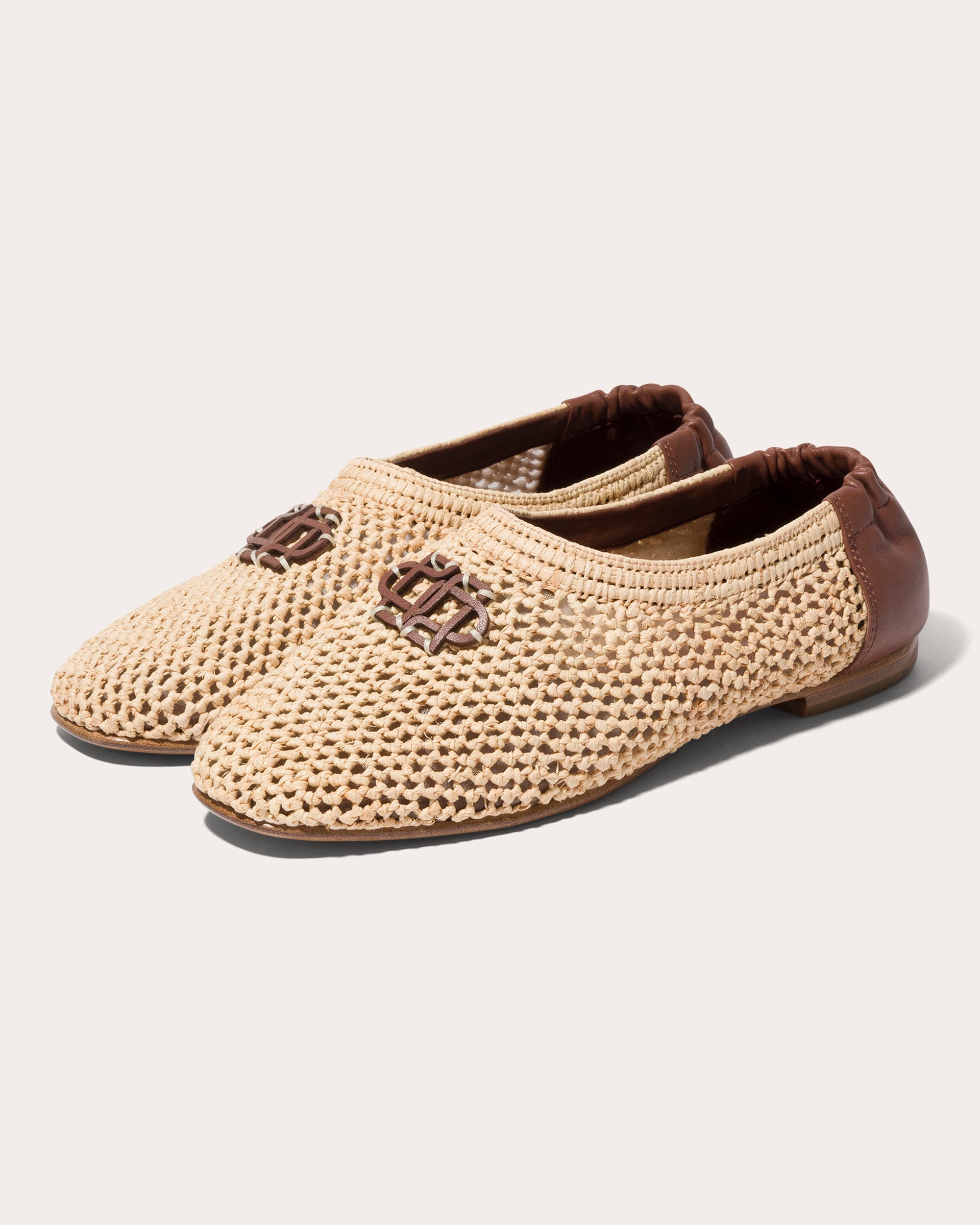 Eden Monogram Raffia Ballet Flat - 3