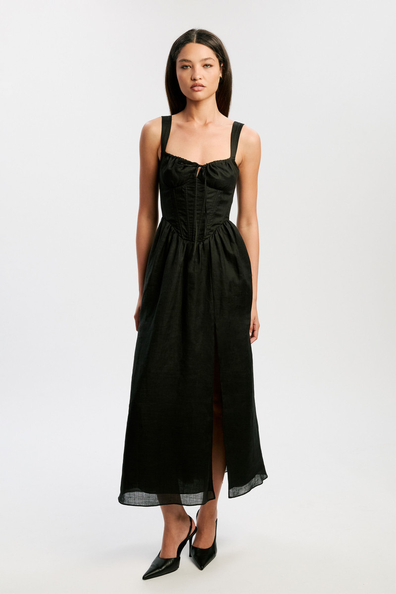 BARDOT Esra Midi Dress In Black outlook