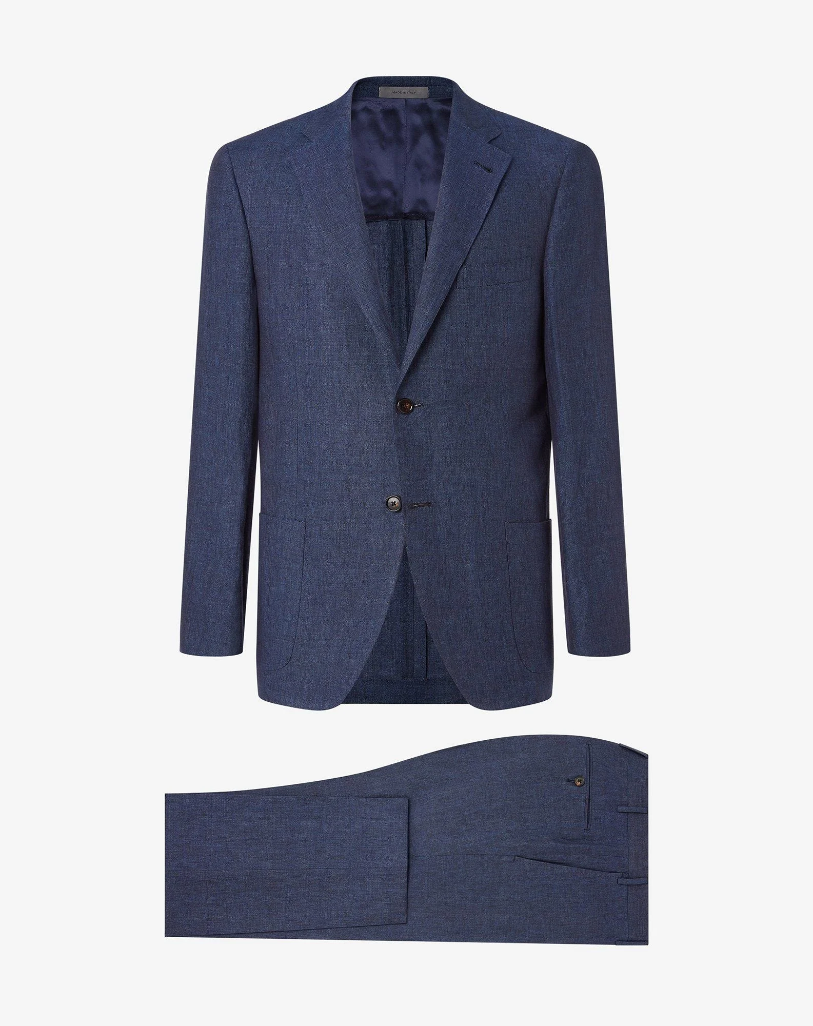 Blue linen chambray suit - 1