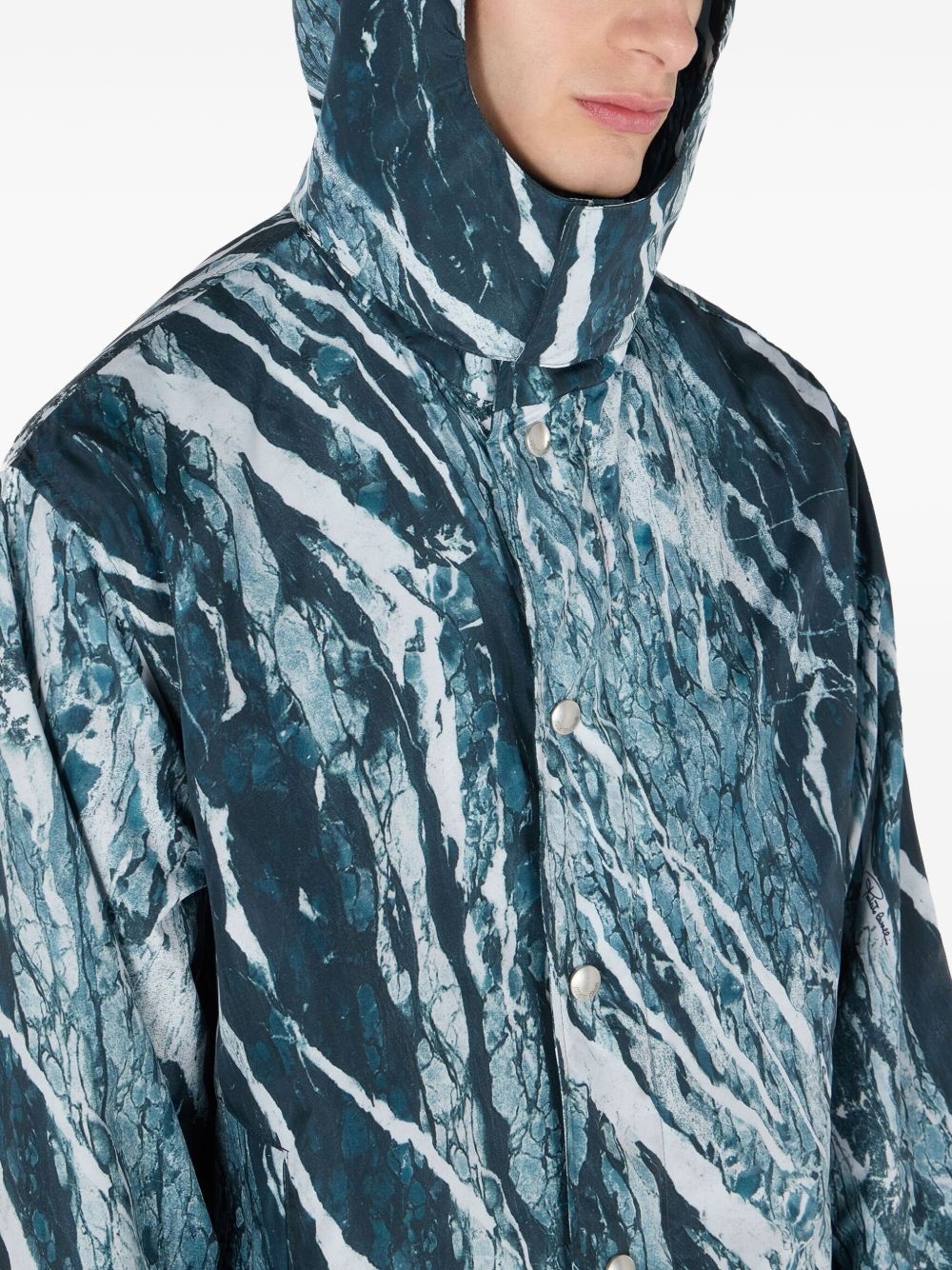 marble-print bomber jacket - 5
