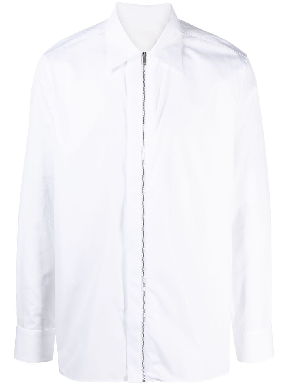 zip-up long-sleeved shirt - 1