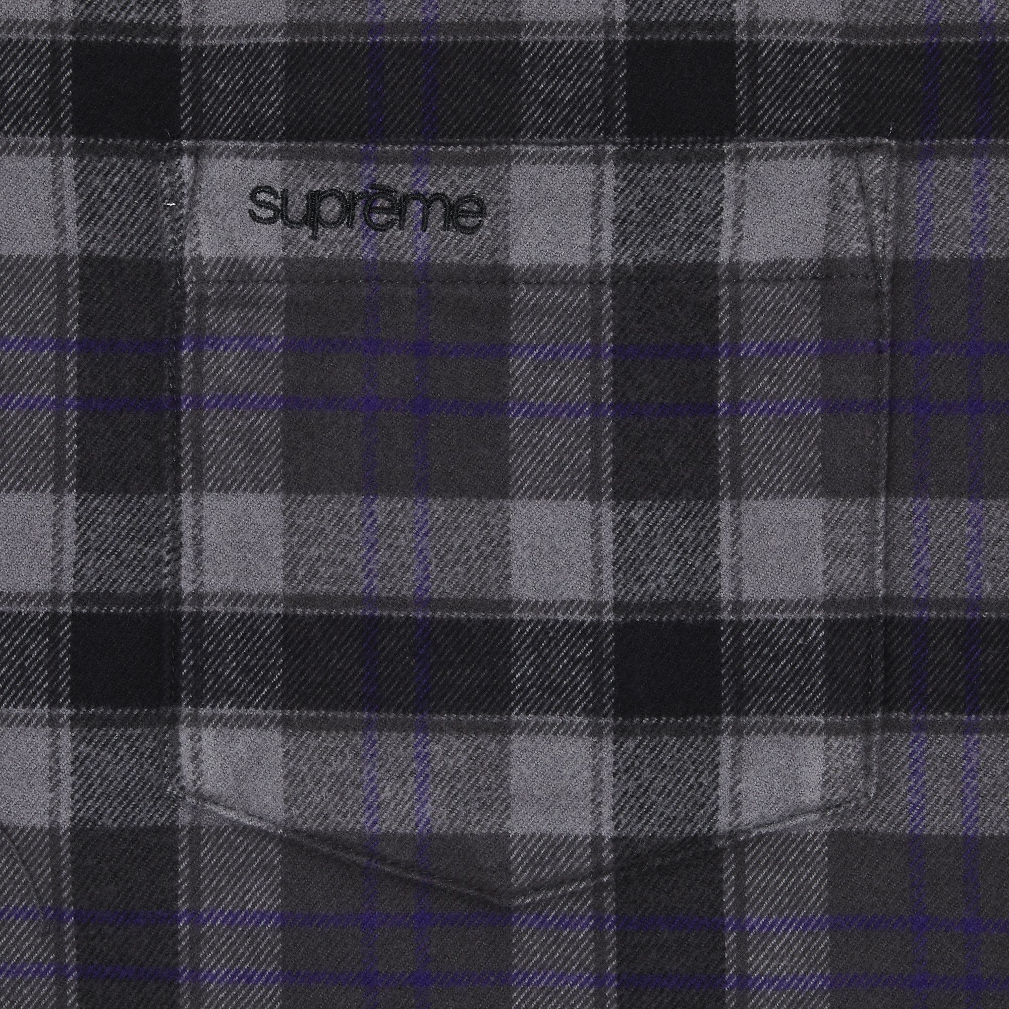 Supreme Plaid Flannel Shirt 'Black' - 3