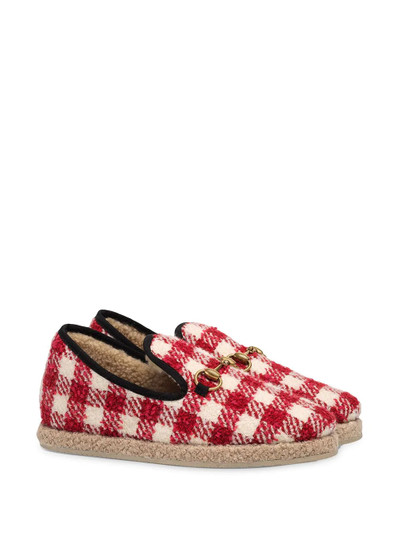 GUCCI tweed horsebit loafers  outlook