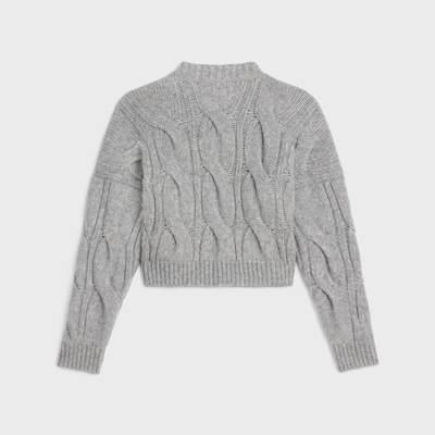 CELINE V-neck sweater in cable-knit Cashmere and silk outlook