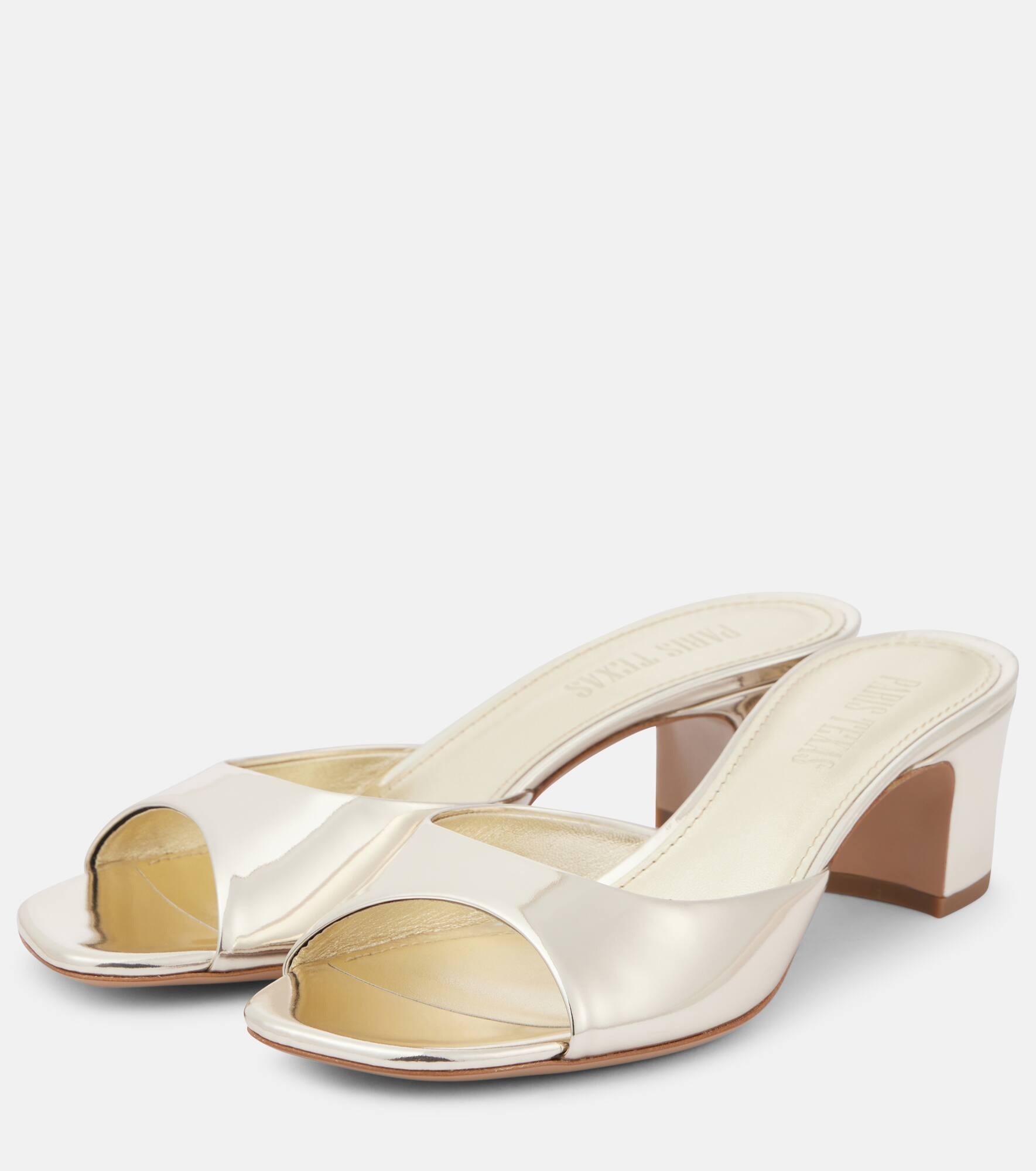 Lara 50 metallic leather mules - 4
