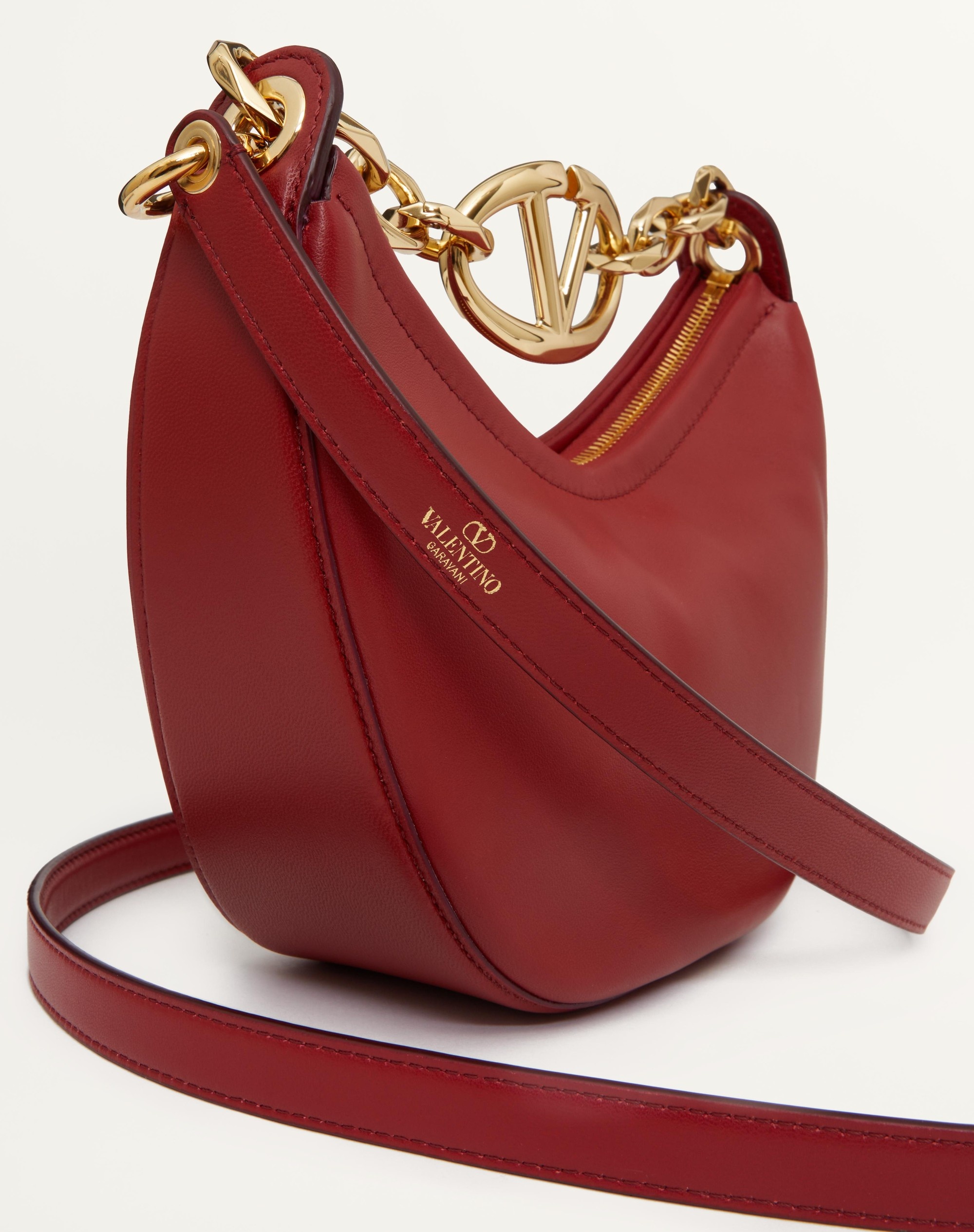 VLOGO MOON MINI HOBO BAG IN NAPPA LEATHER WITH CHAIN - 7