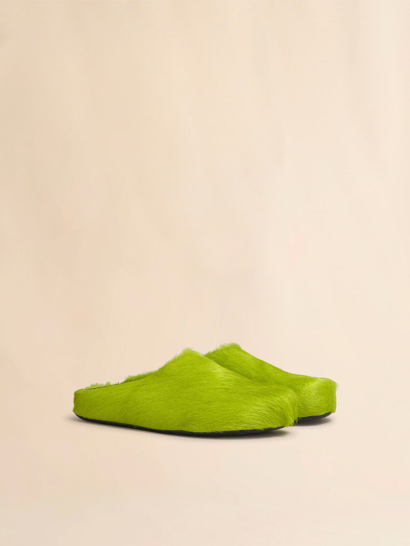 GREEN LONG HAIRCALFSKIN FUSSBETT SABOT - 2