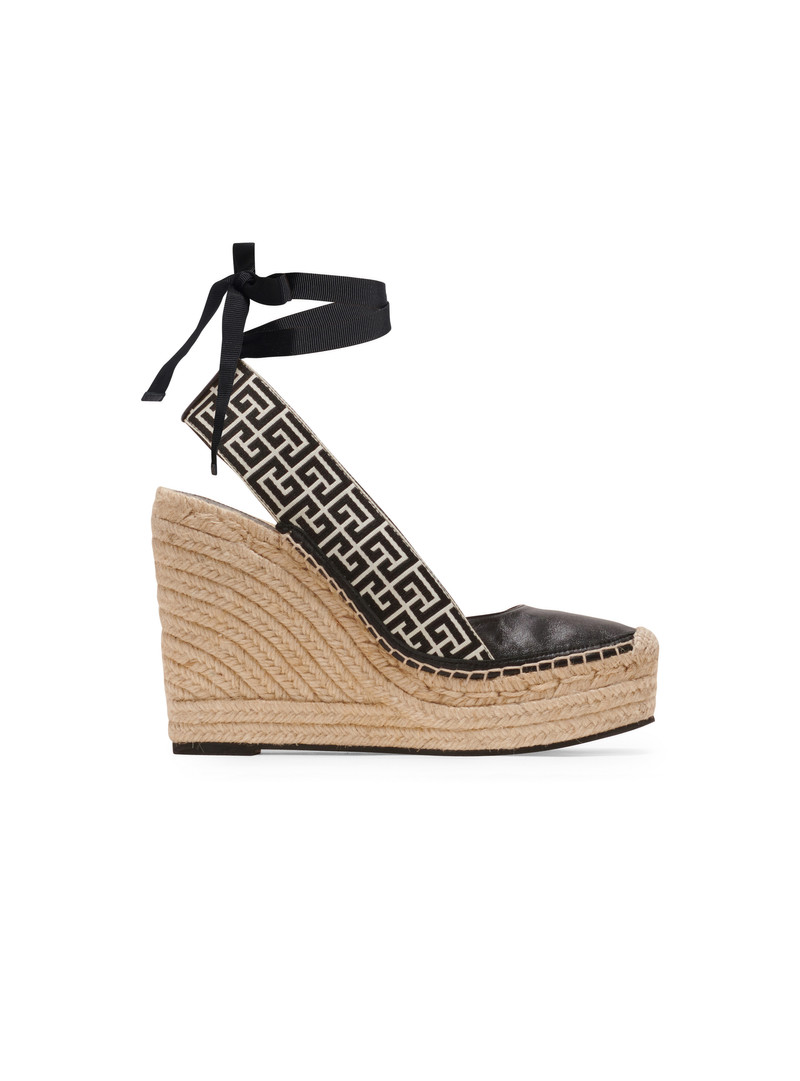 Alex monogram jacquard and leather espadrilles 1