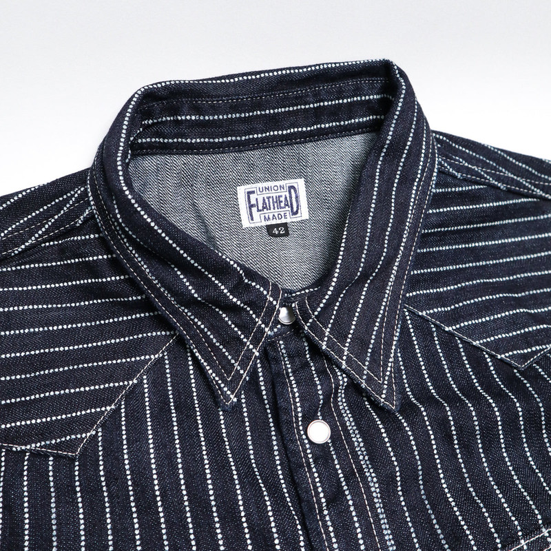 THE FLAT HEAD FN-SDW-701L 10oz Denim Wabash Western Shirt outlook