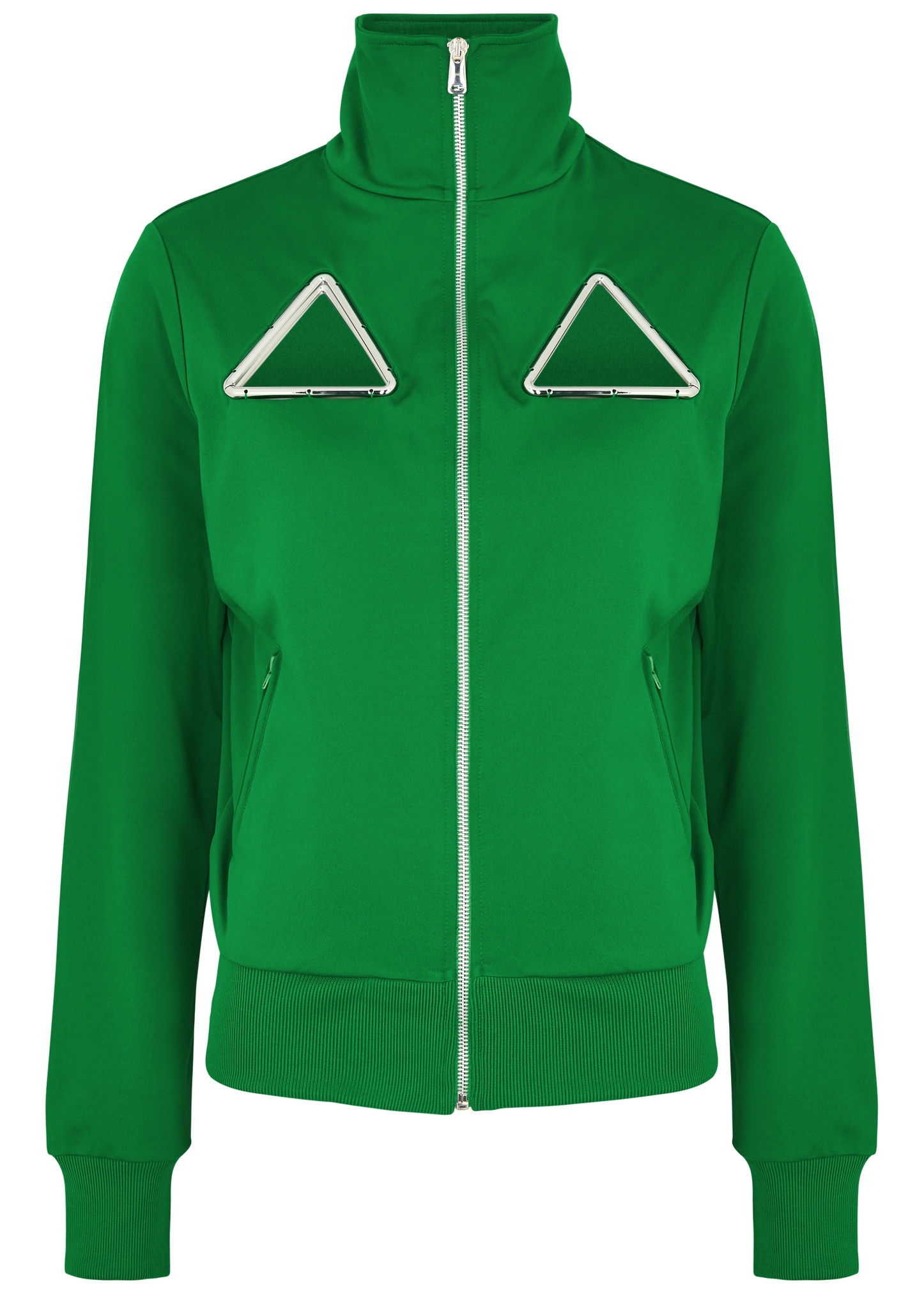 Triangle cut-out jersey track jacket - 1