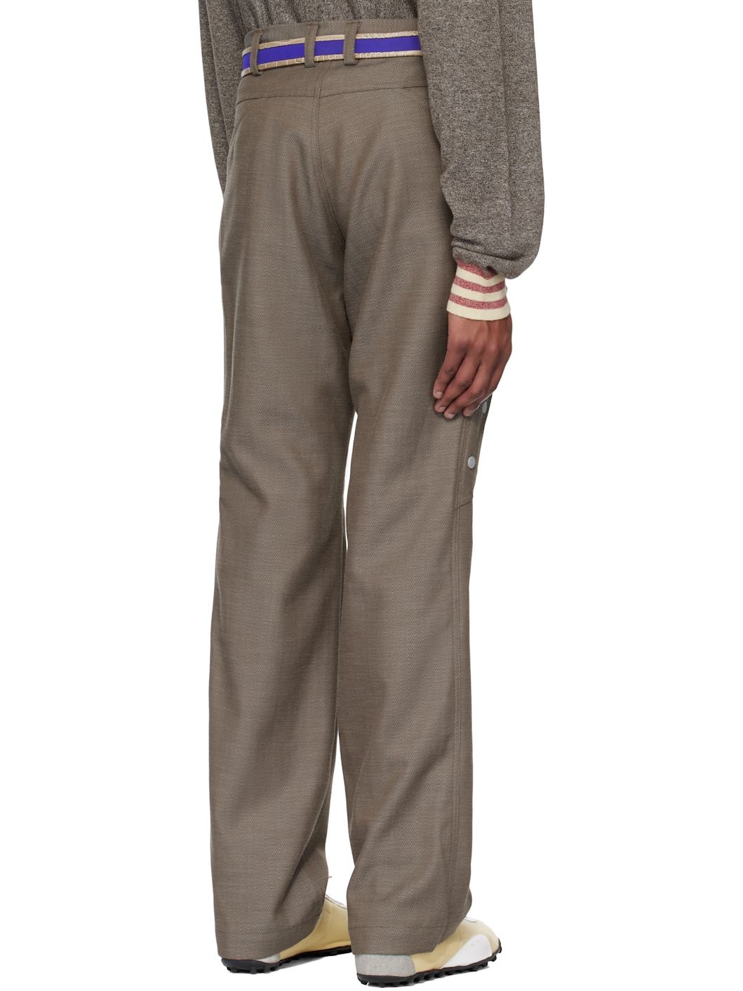 Brown Inex Snap Trousers - 3