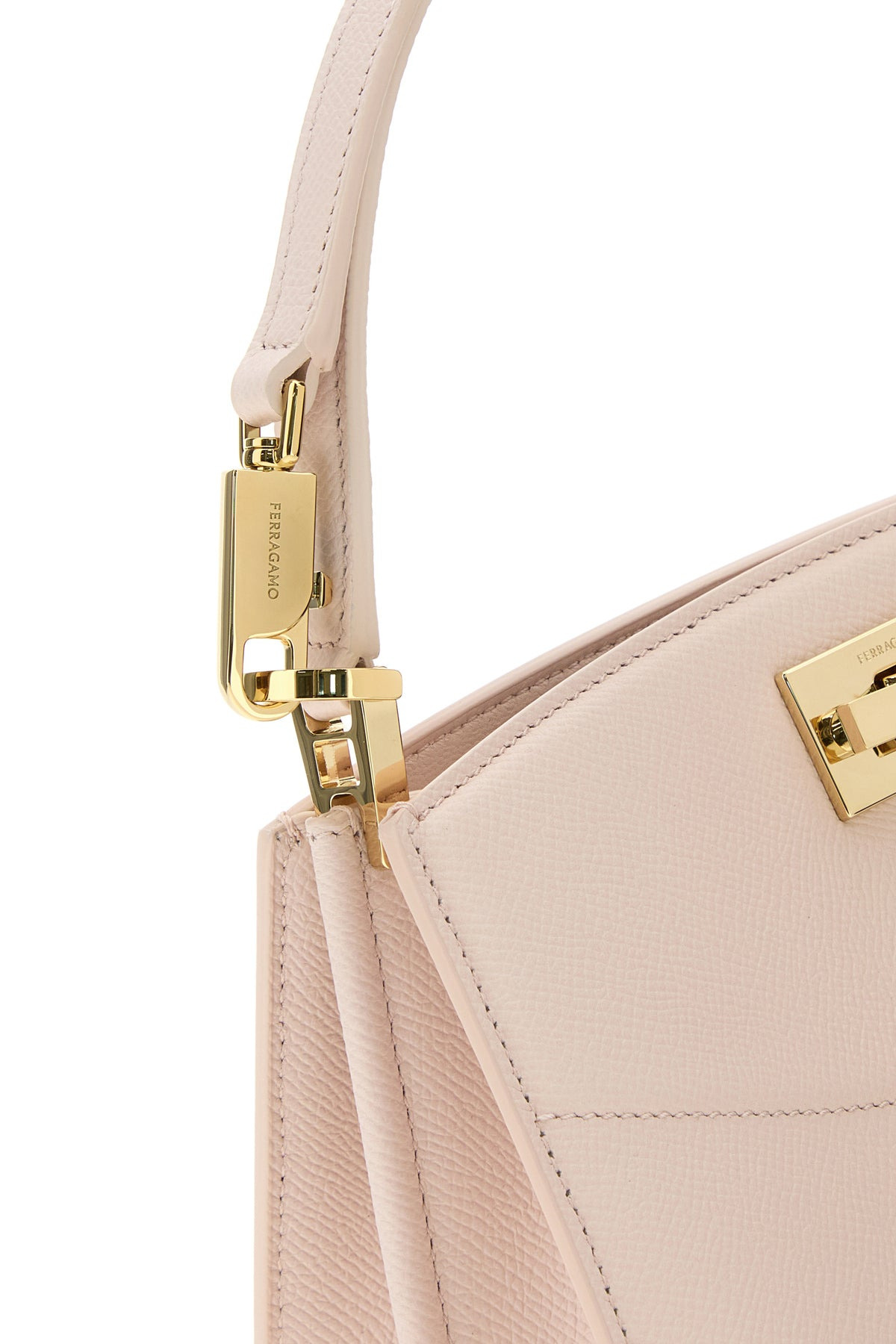 Pastel pink leather small Studio Box handbag - 4