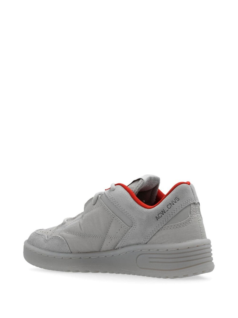 stitched pattern lace-up sneakers 3