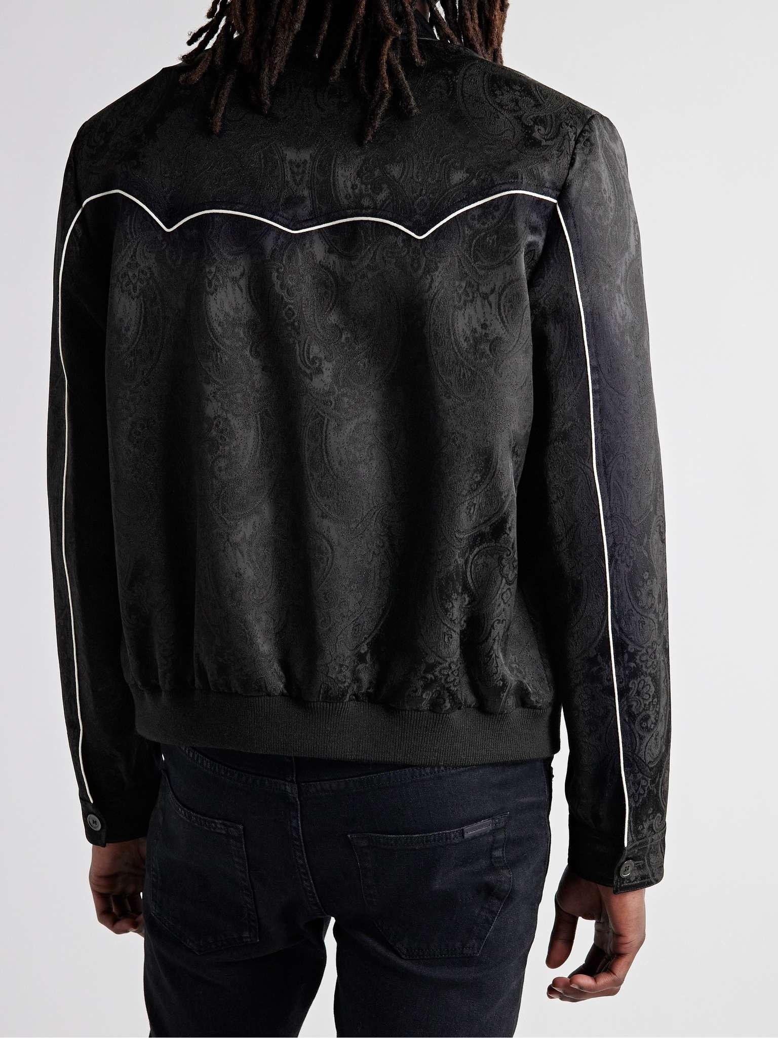 Satin-Jacquard Bomber Jacket - 6