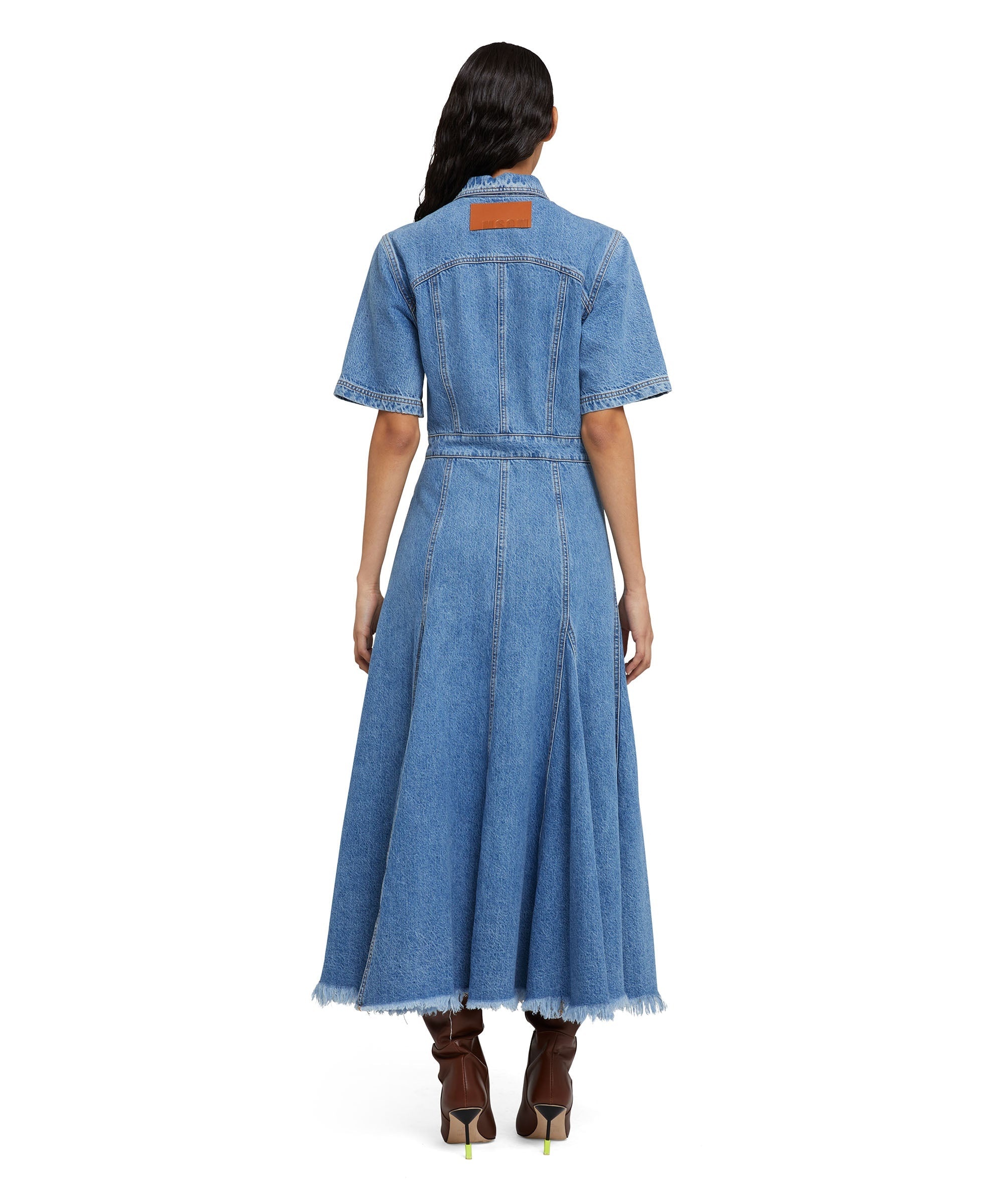 Poplin cotton chemisier dress with ruffled details - 3