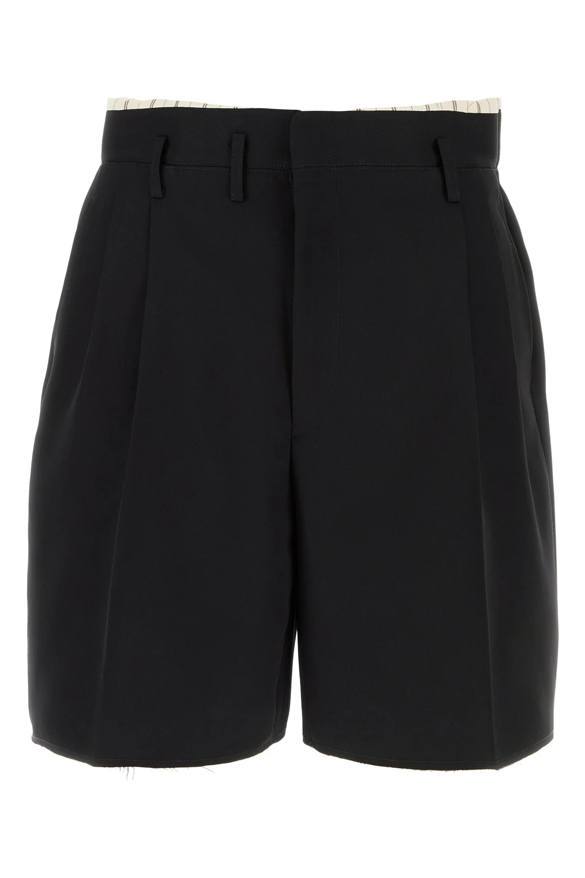 Black wool bermuda shorts - 1