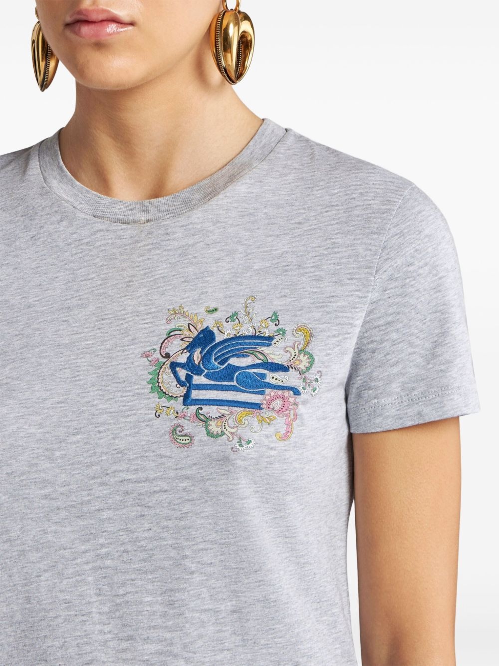 embroidered Pegaso t-shirt - 4