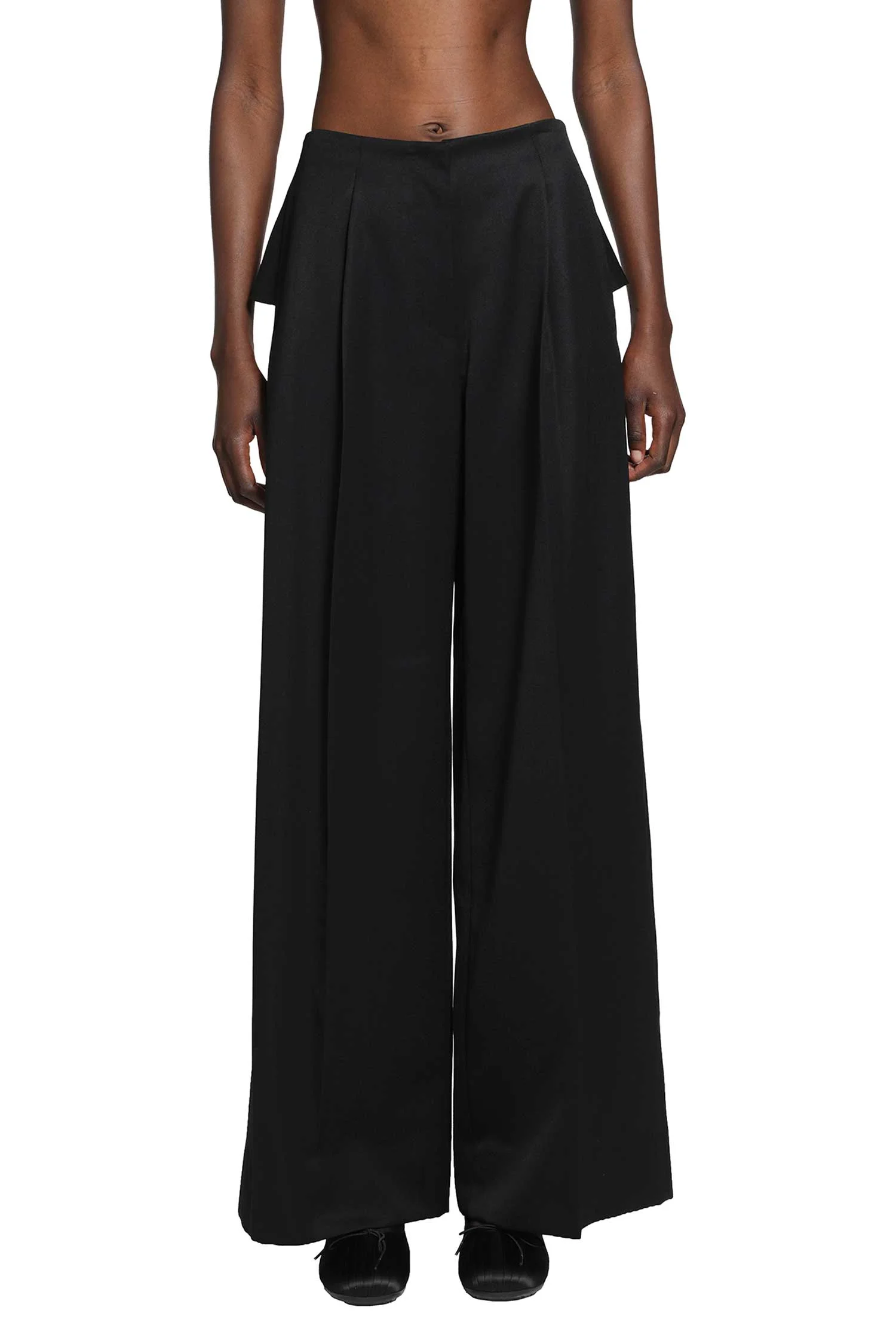 Back Bow Wide Leg Trousers - 1