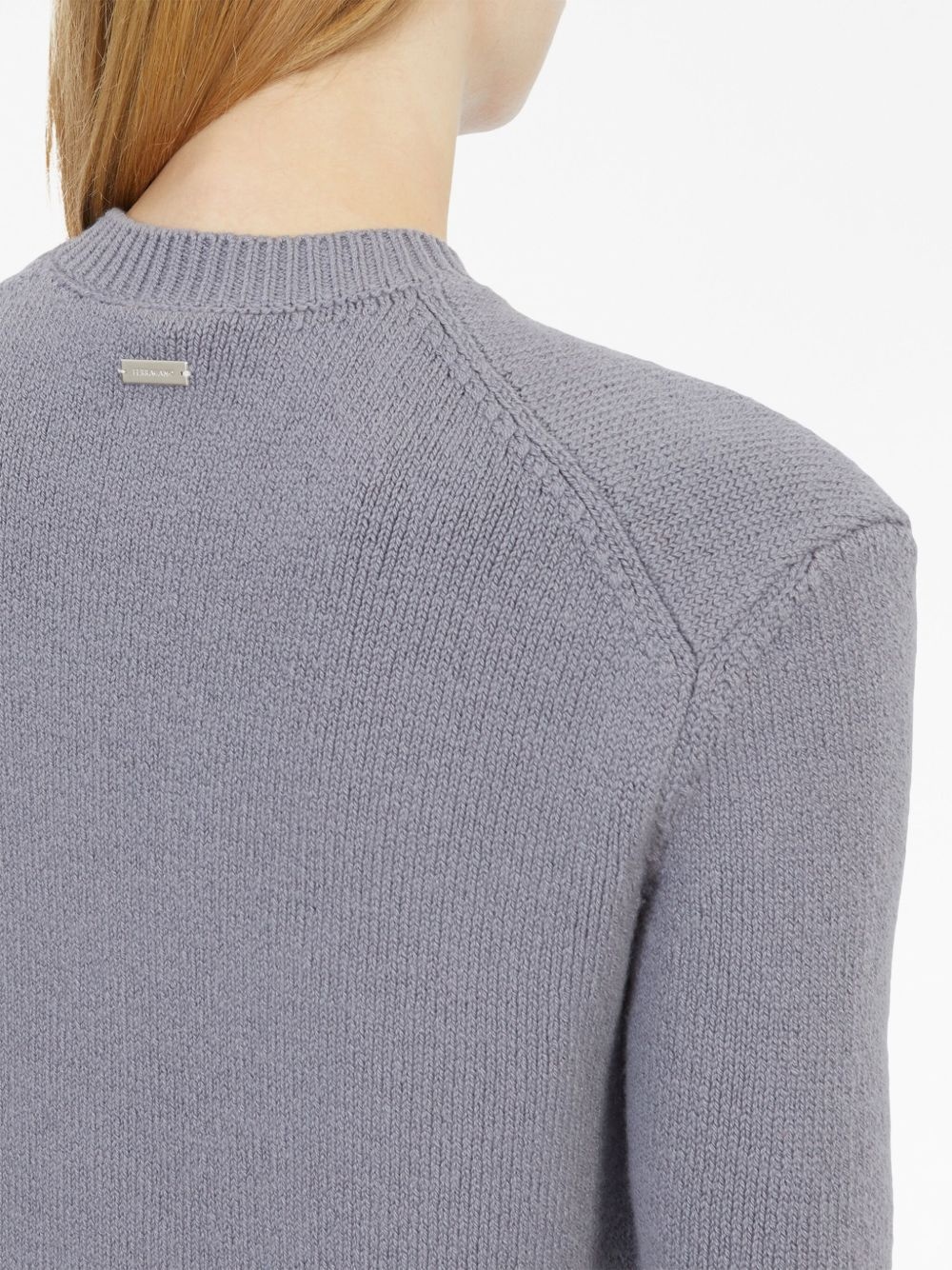 logo-plaque crew-neck cardigan - 6